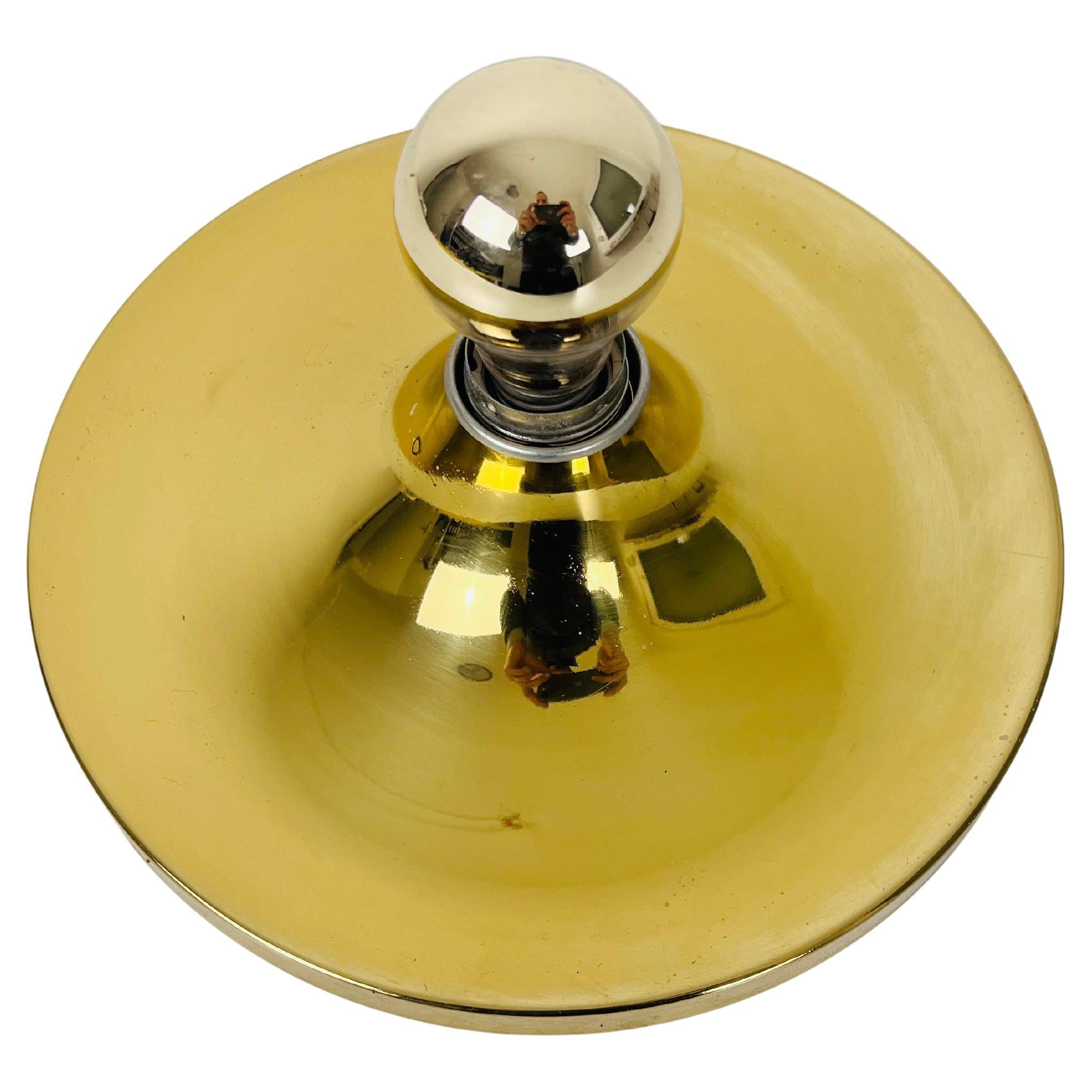 Brass Disc Shape Wall Lamp or Flushmount by Cosack, 1960s
