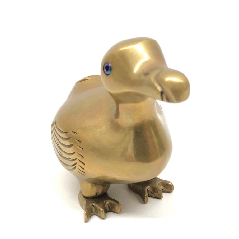 Brass Dodo Bird Figurine Desktop Paperweight 1950s MidCentury Modern