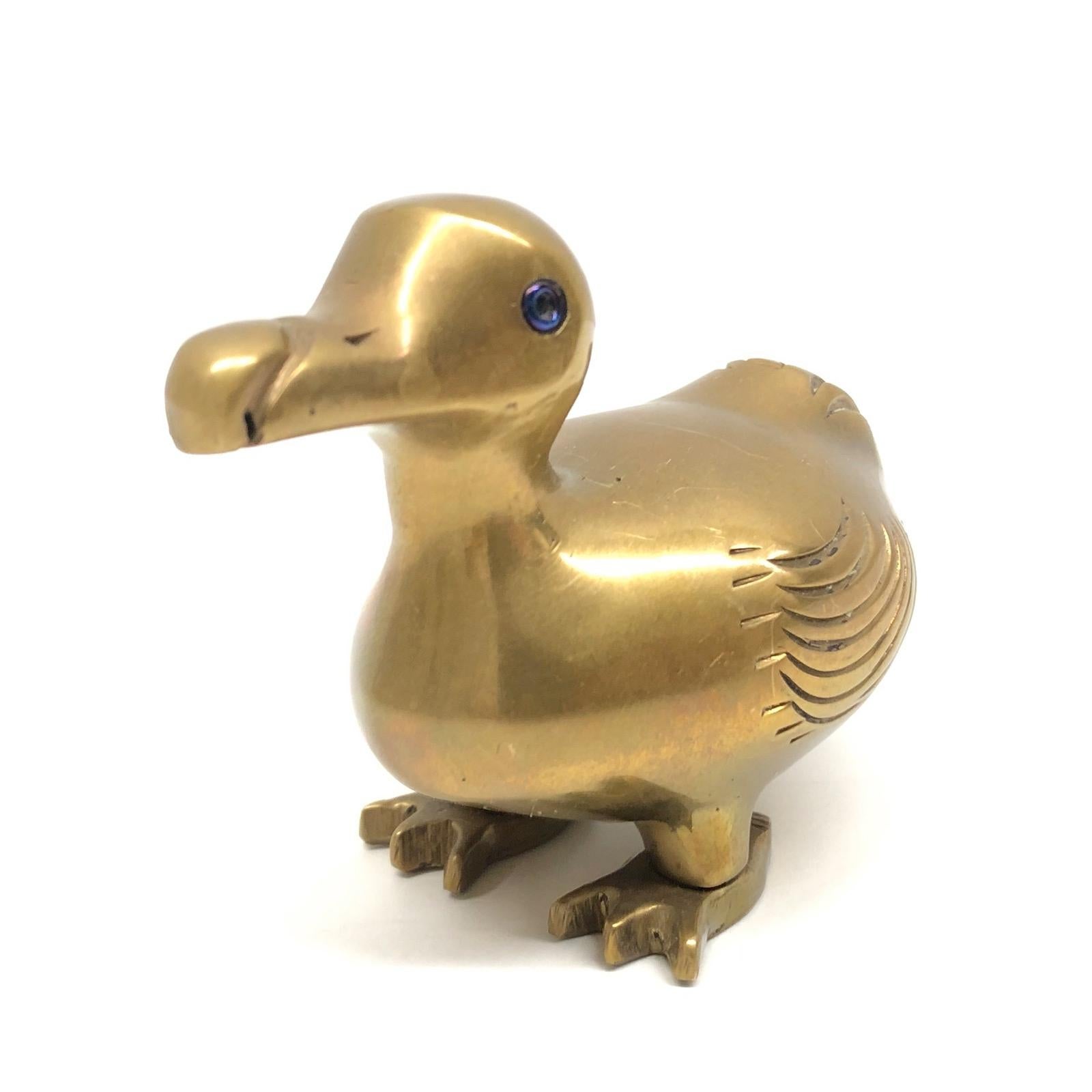 Messing Dodo-Vogel-Figur Desktop-Briefbeschwerer 1950er Jahre Mid-Century Modern, Deutsch im Zustand „Gut“ in Nuernberg, DE