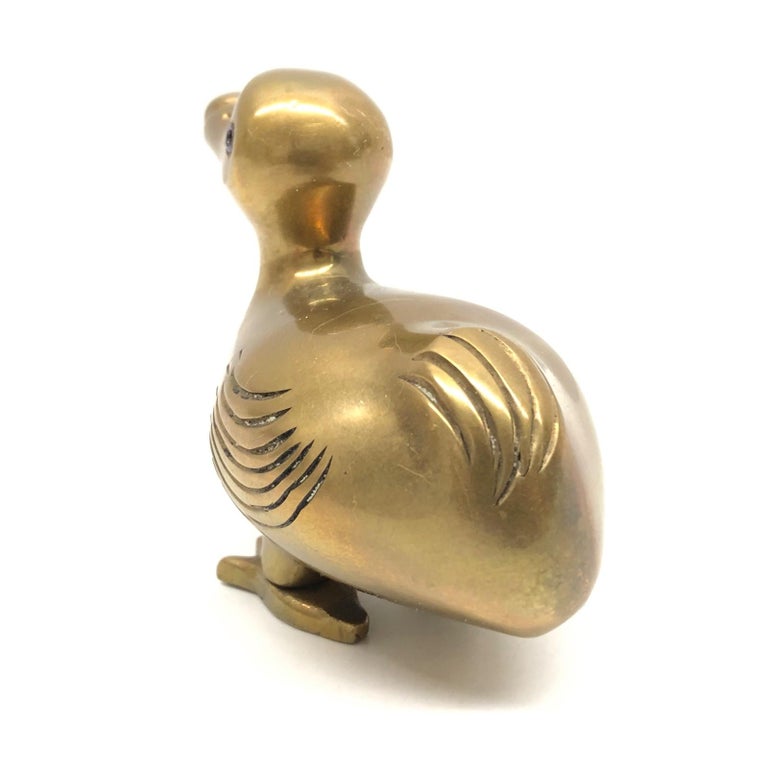 Brass Dodo Bird Figurine Desktop Paperweight 1950s MidCentury Modern