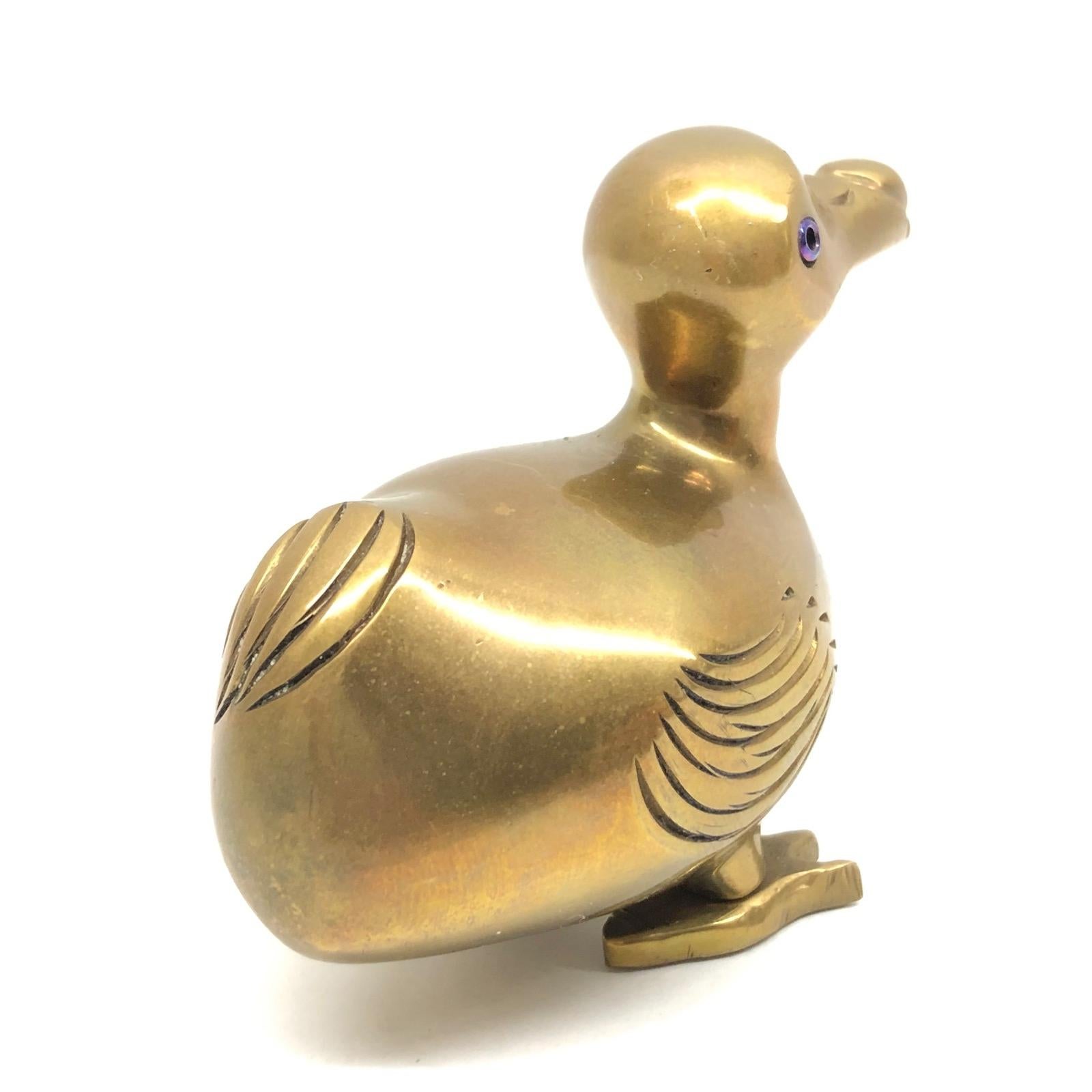 Brass Dodo Bird Figurine Desktop Paperweight 1950s Mid-Century Modern, German In Good Condition In Nuernberg, DE