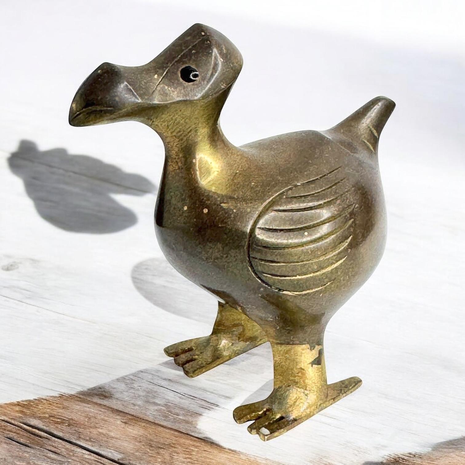 Brass Dodo Bird Figurine Desktop Paperweight 1960s Mid-Century Modern, German 6