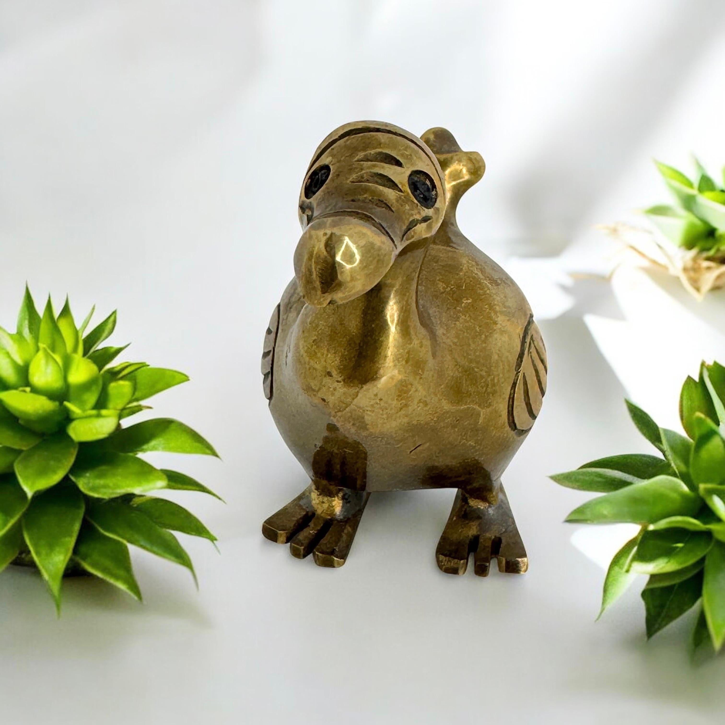 Brass Dodo Bird Figurine Desktop Paperweight 1960s Mid-Century Modern, German 6