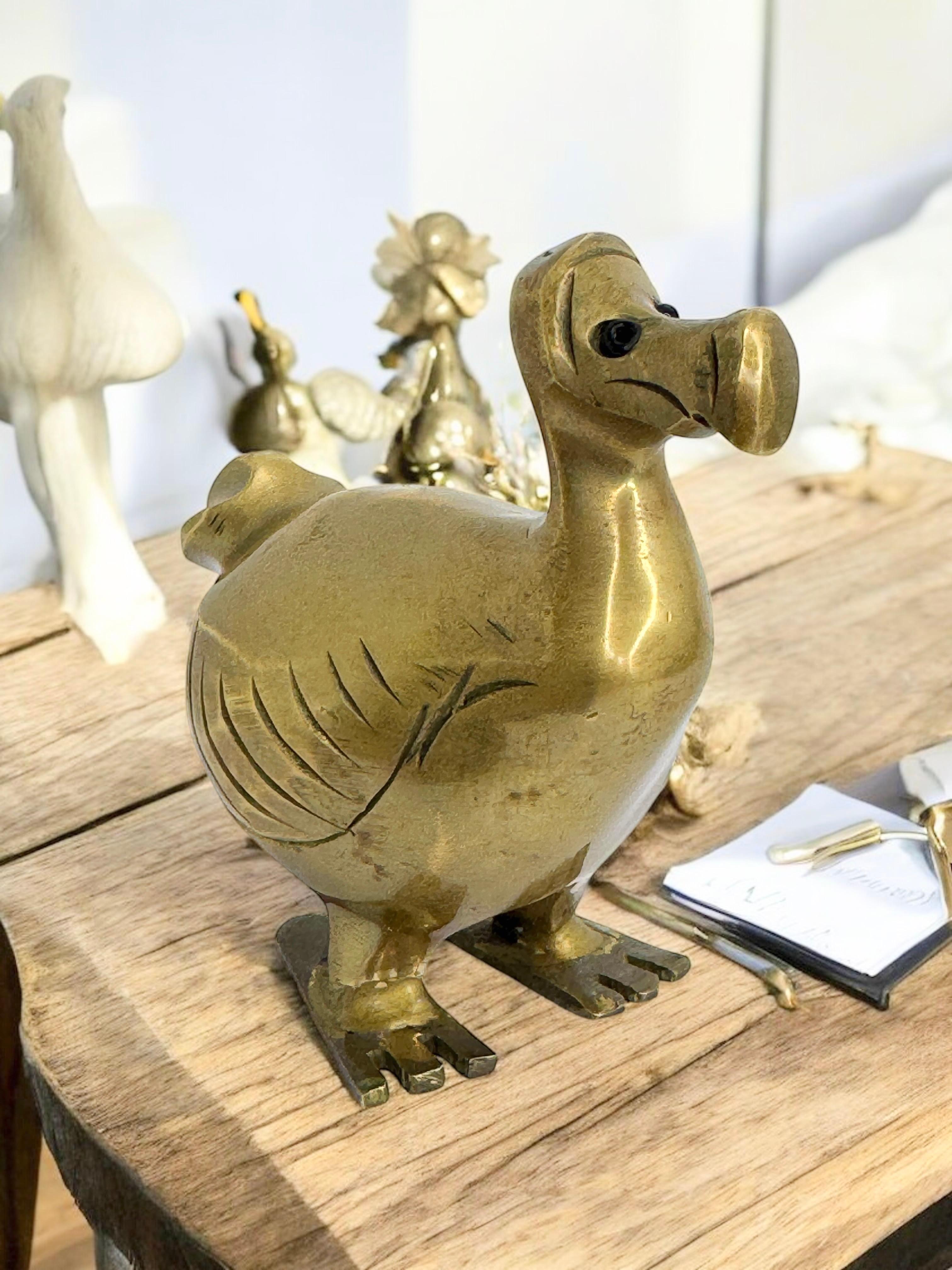 Brass Dodo Bird Figurine Desktop Paperweight 1960s Mid-Century Modern, German 6