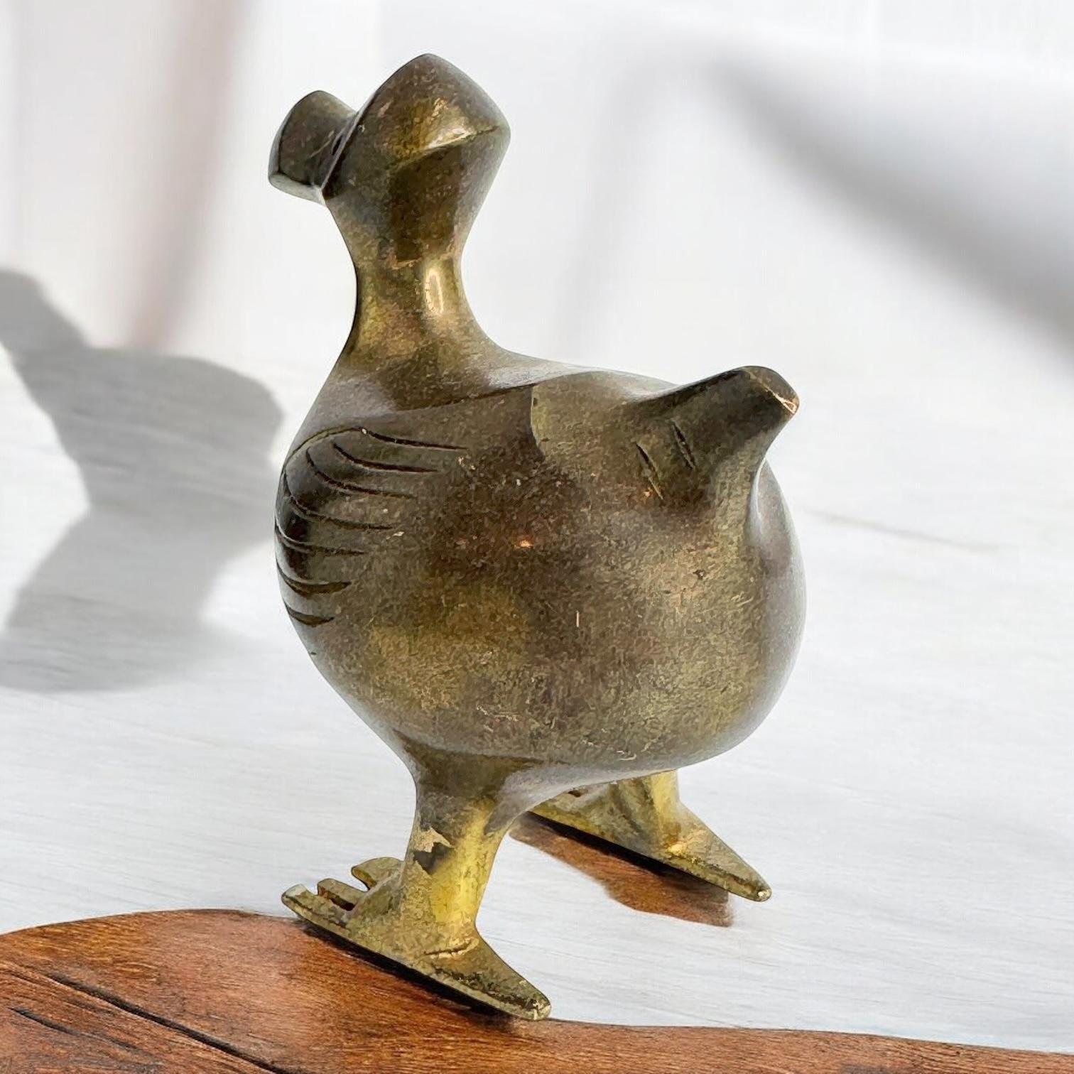 Brass Dodo Bird Figurine Desktop Paperweight 1960s Mid-Century Modern, German 7