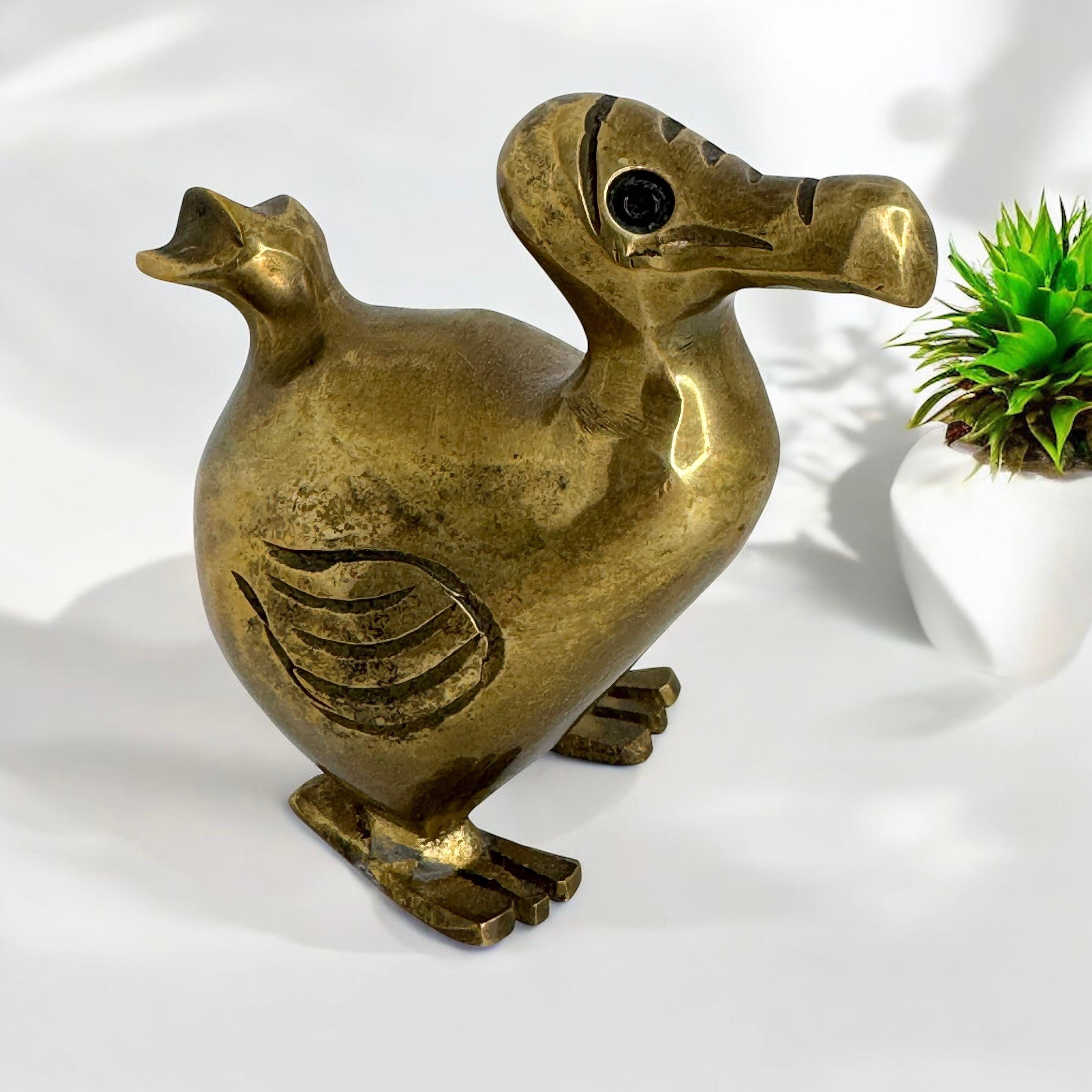 Brass Dodo Bird Figurine Desktop Paperweight 1960s Mid-Century Modern, German 8
