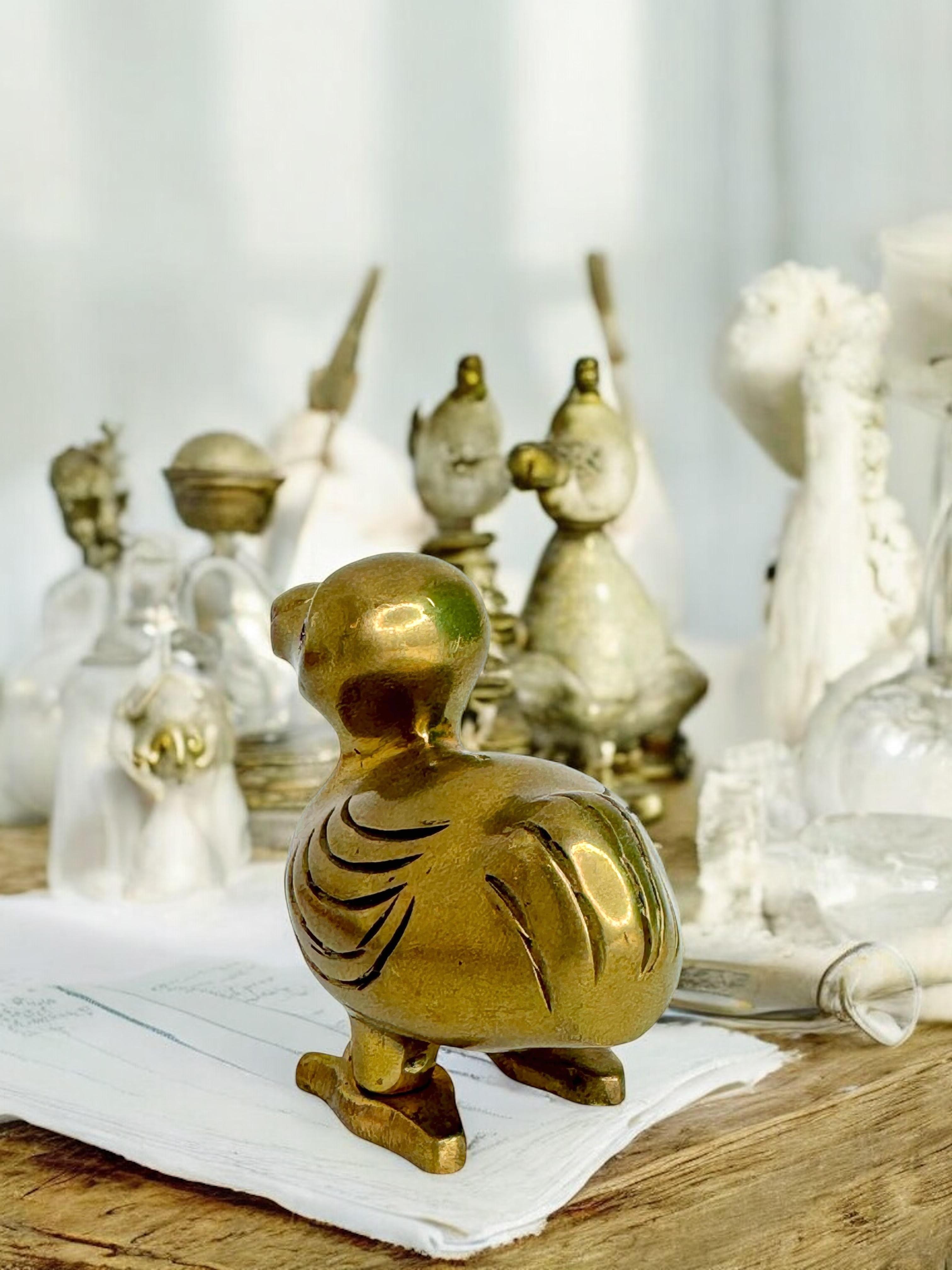 Brass Dodo Bird Figurine Desktop Paperweight 1960s Mid-Century Modern, German For Sale 8