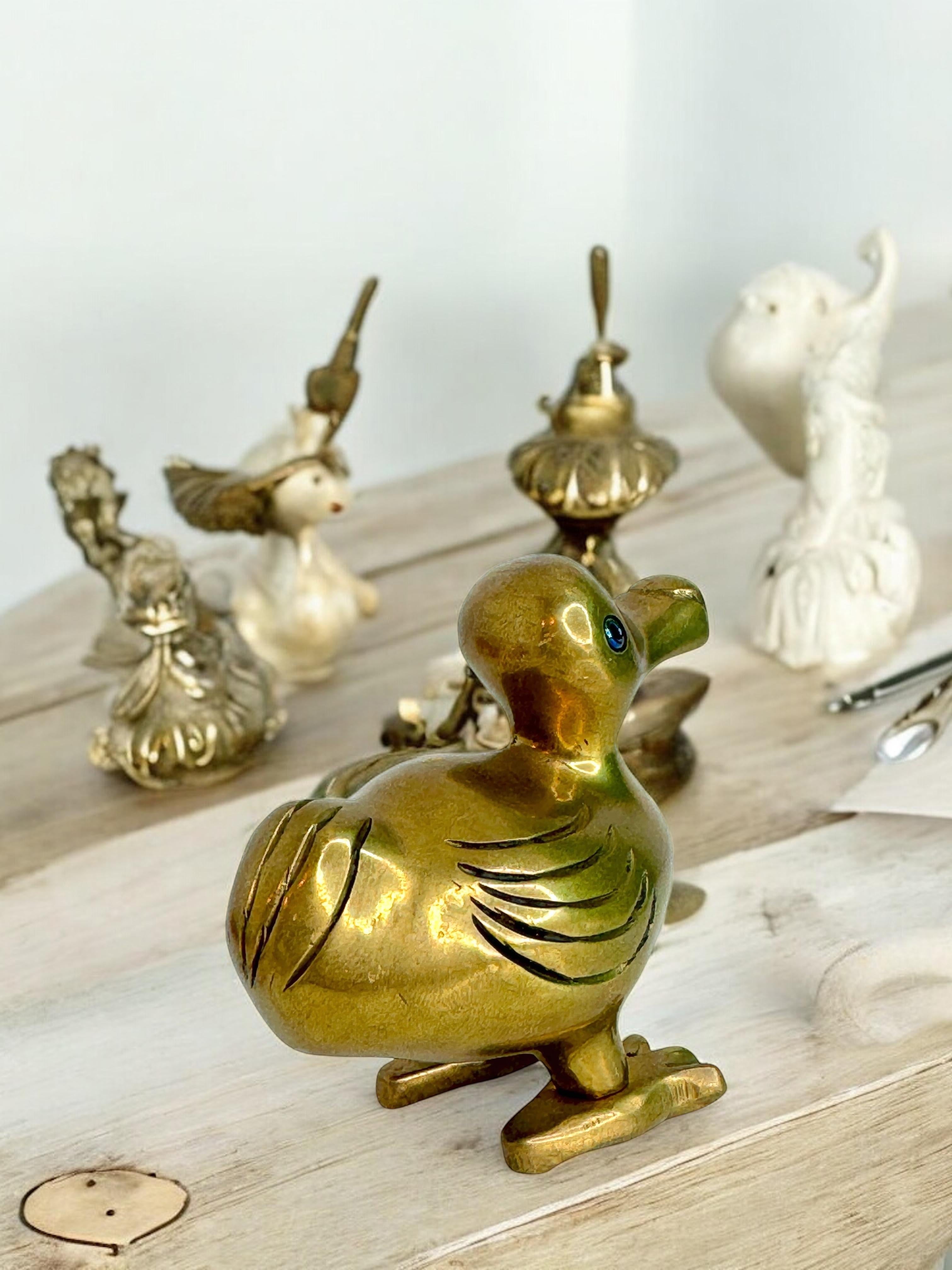 Brass Dodo Bird Figurine Desktop Paperweight 1960s Mid-Century Modern, German For Sale 9