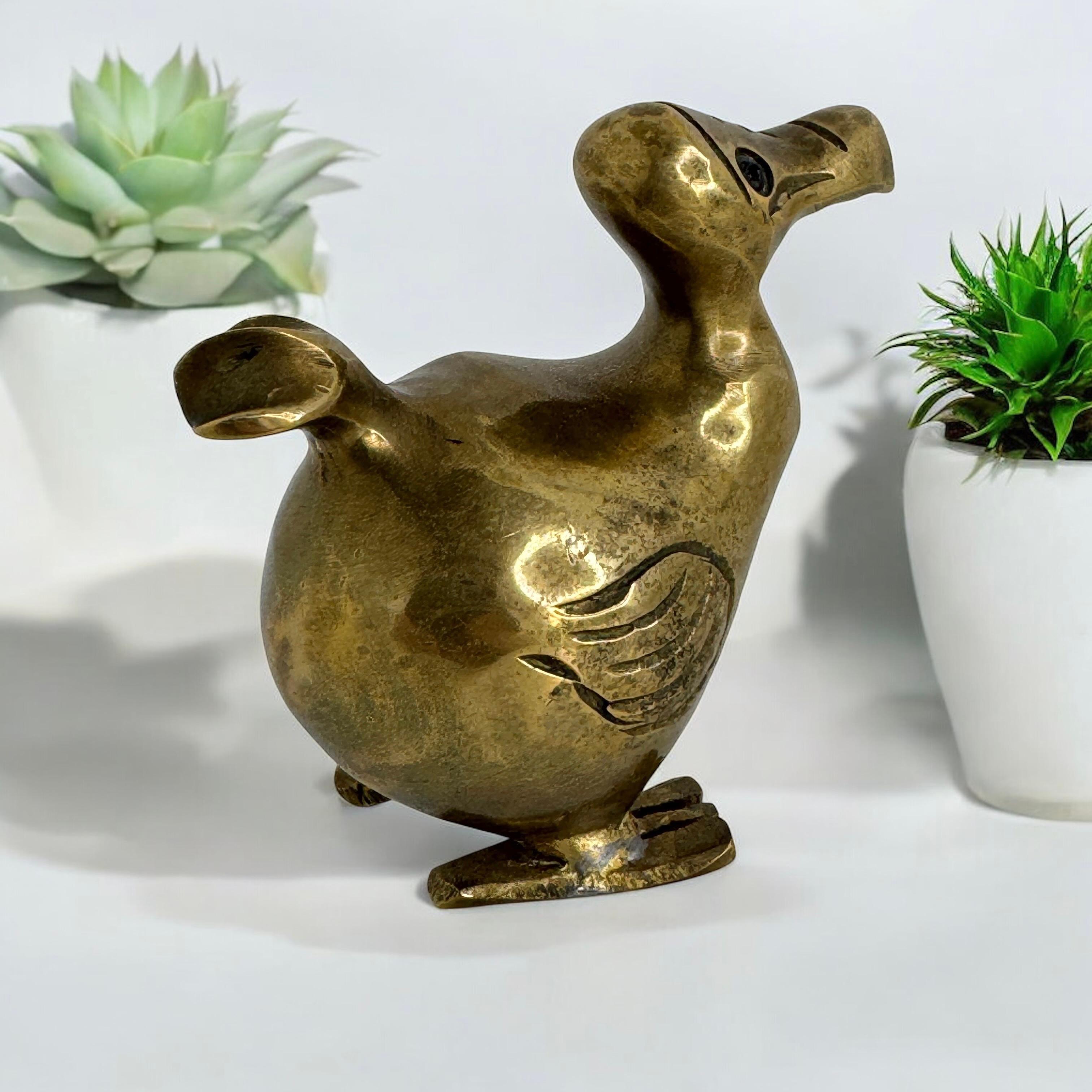 Brass Dodo Bird Figurine Desktop Paperweight 1960s Mid-Century Modern, German 10