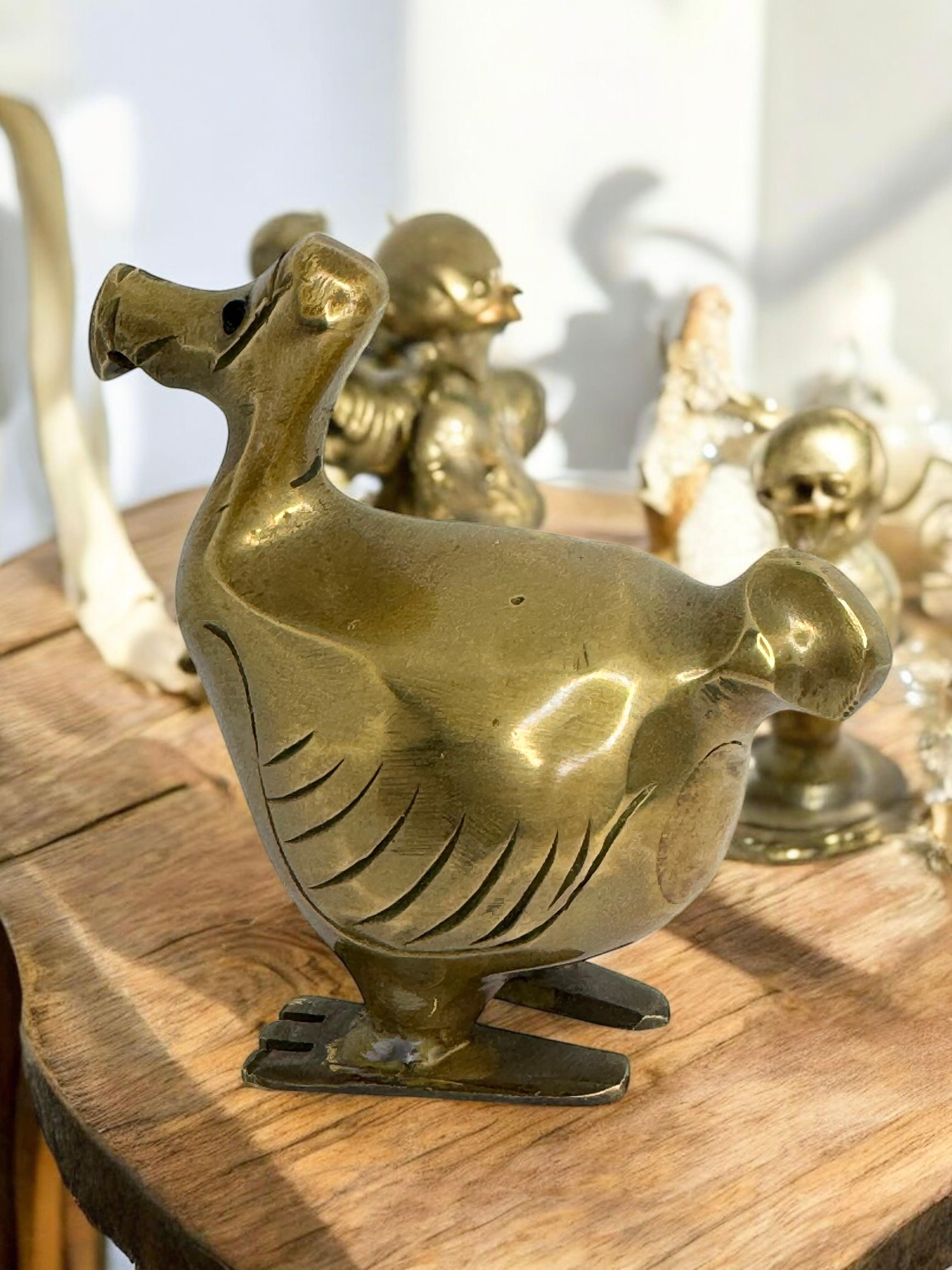 Brass Dodo Bird Figurine Desktop Paperweight 1960s Mid-Century Modern, German 11