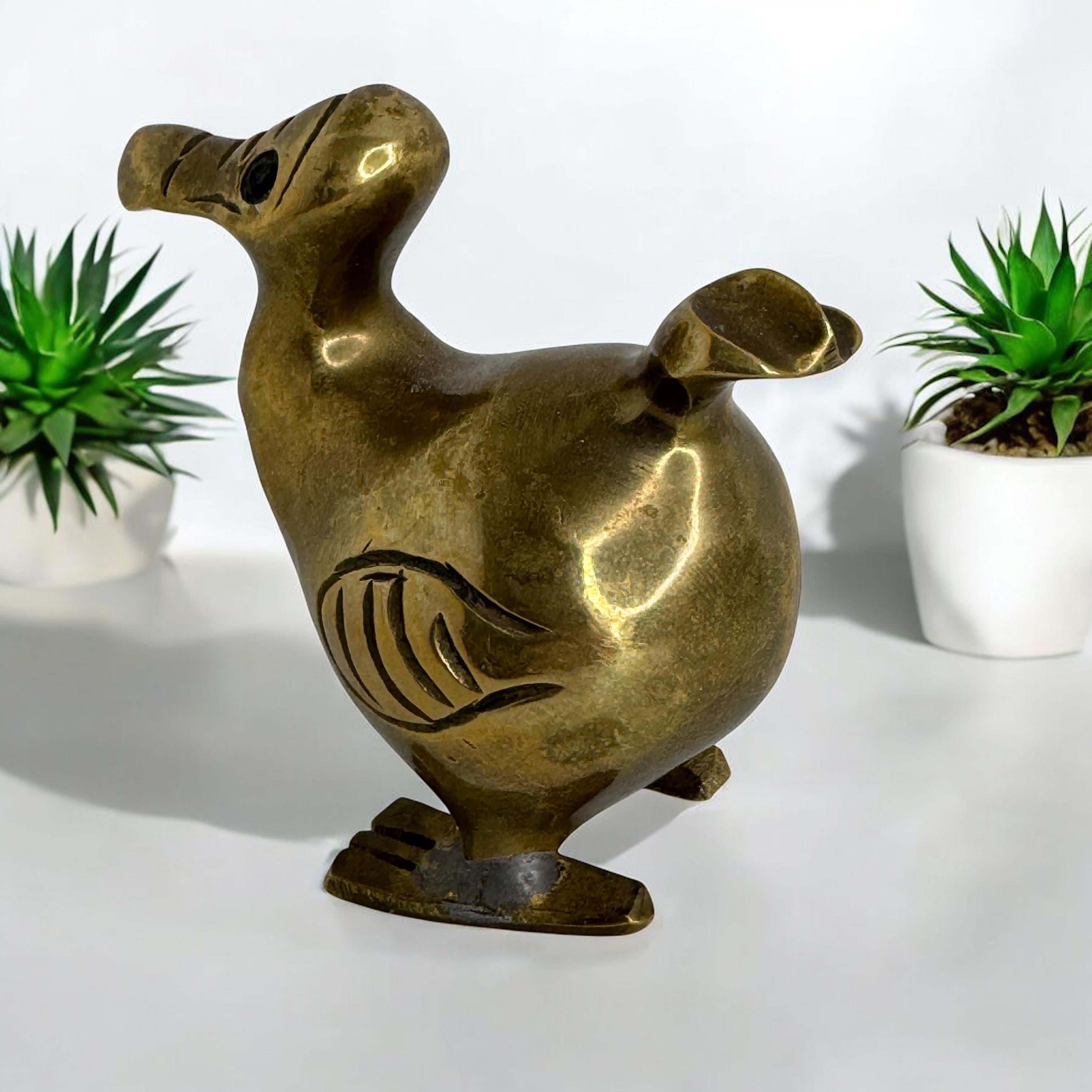 Brass Dodo Bird Figurine Desktop Paperweight 1960s Mid-Century Modern, German 15