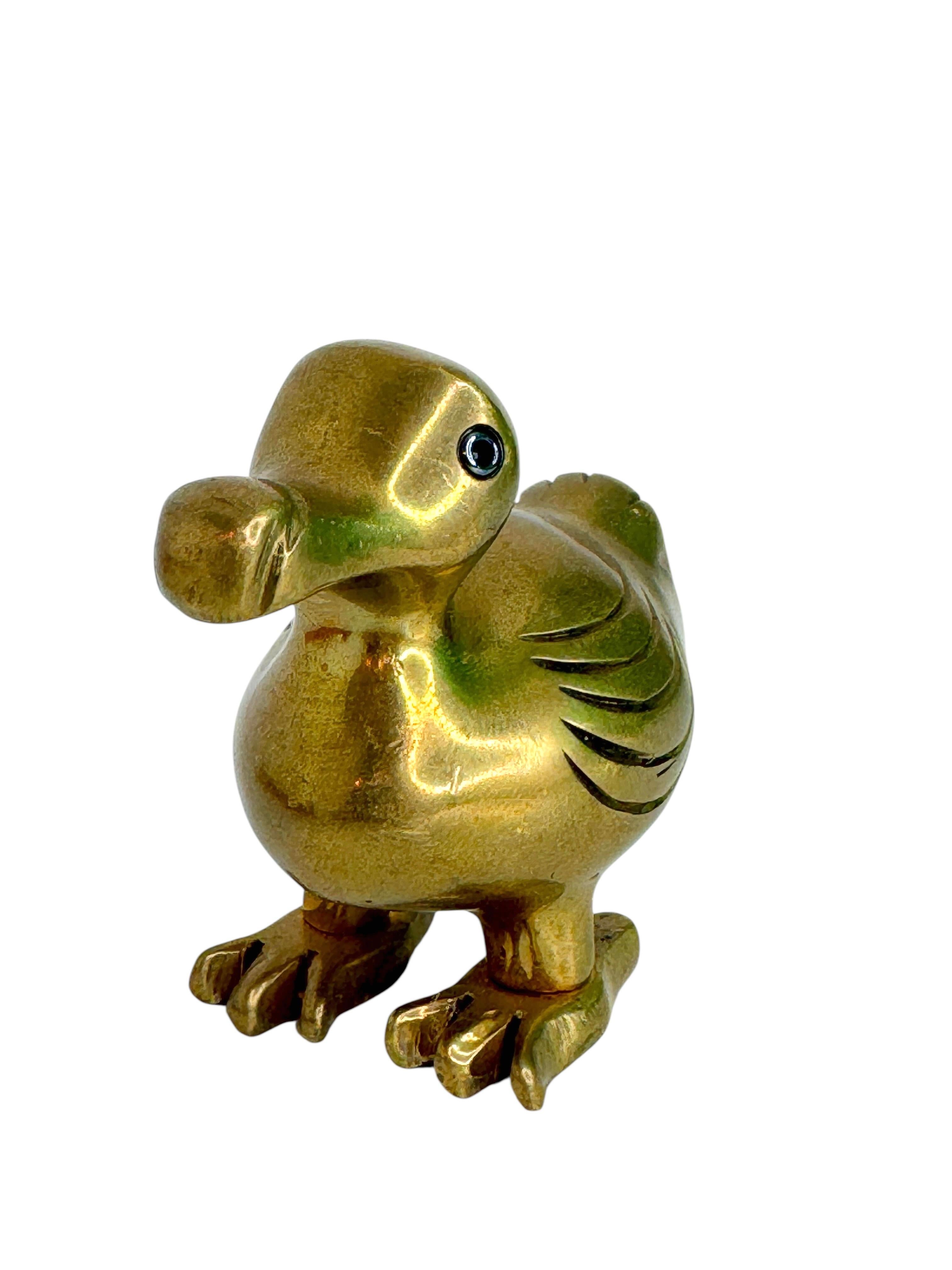 A lovely mysterious dodo bird figurine, flightless and extinct, this sturdy little guy is loaded with character. Made in the 1960s. Found at an estate sale in Nuremberg, Germany. It is not marked. A nice addition to your collection. It is in very