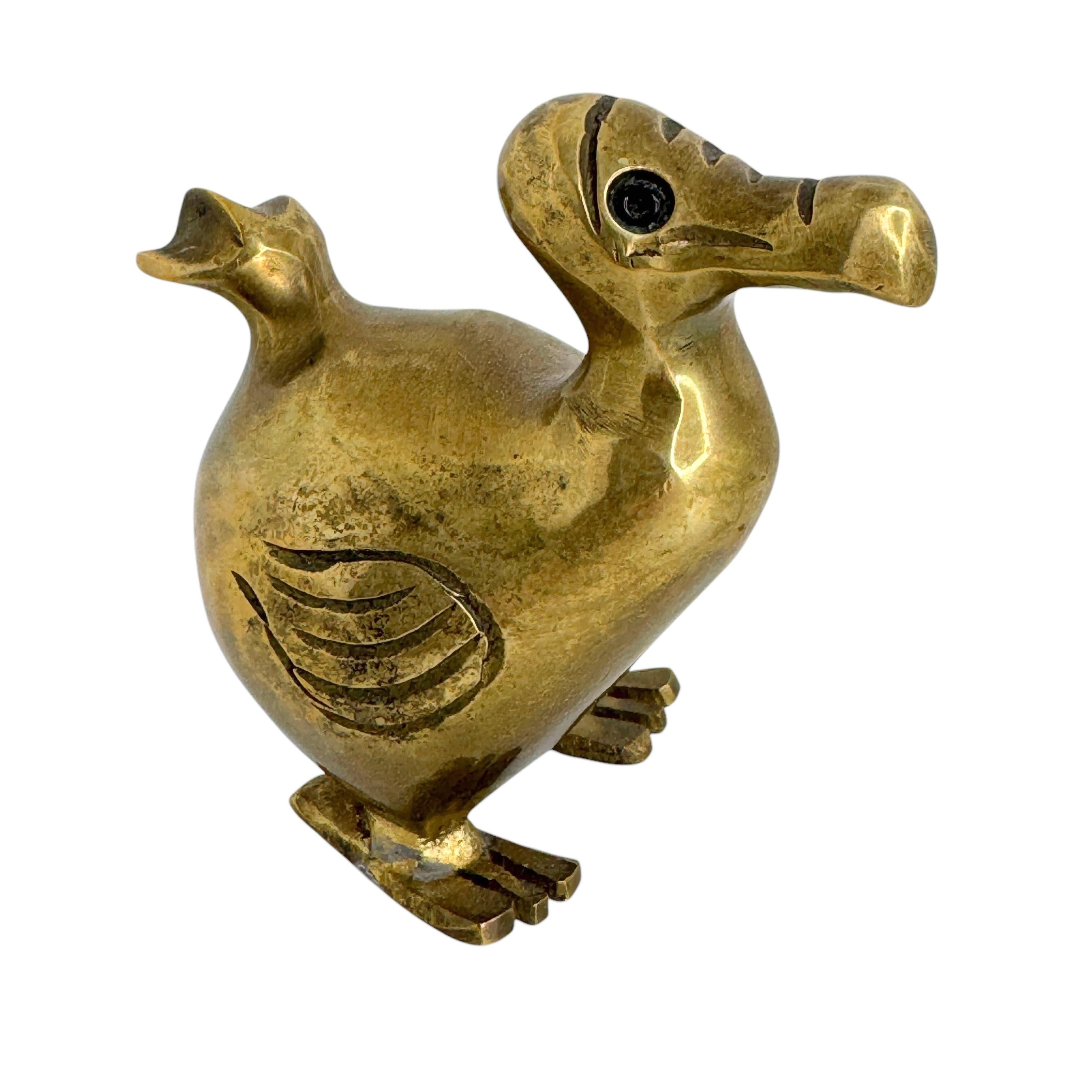 Brass Dodo Bird Figurine Desktop Paperweight 1960s Mid-Century Modern, German In Good Condition In Nuernberg, DE