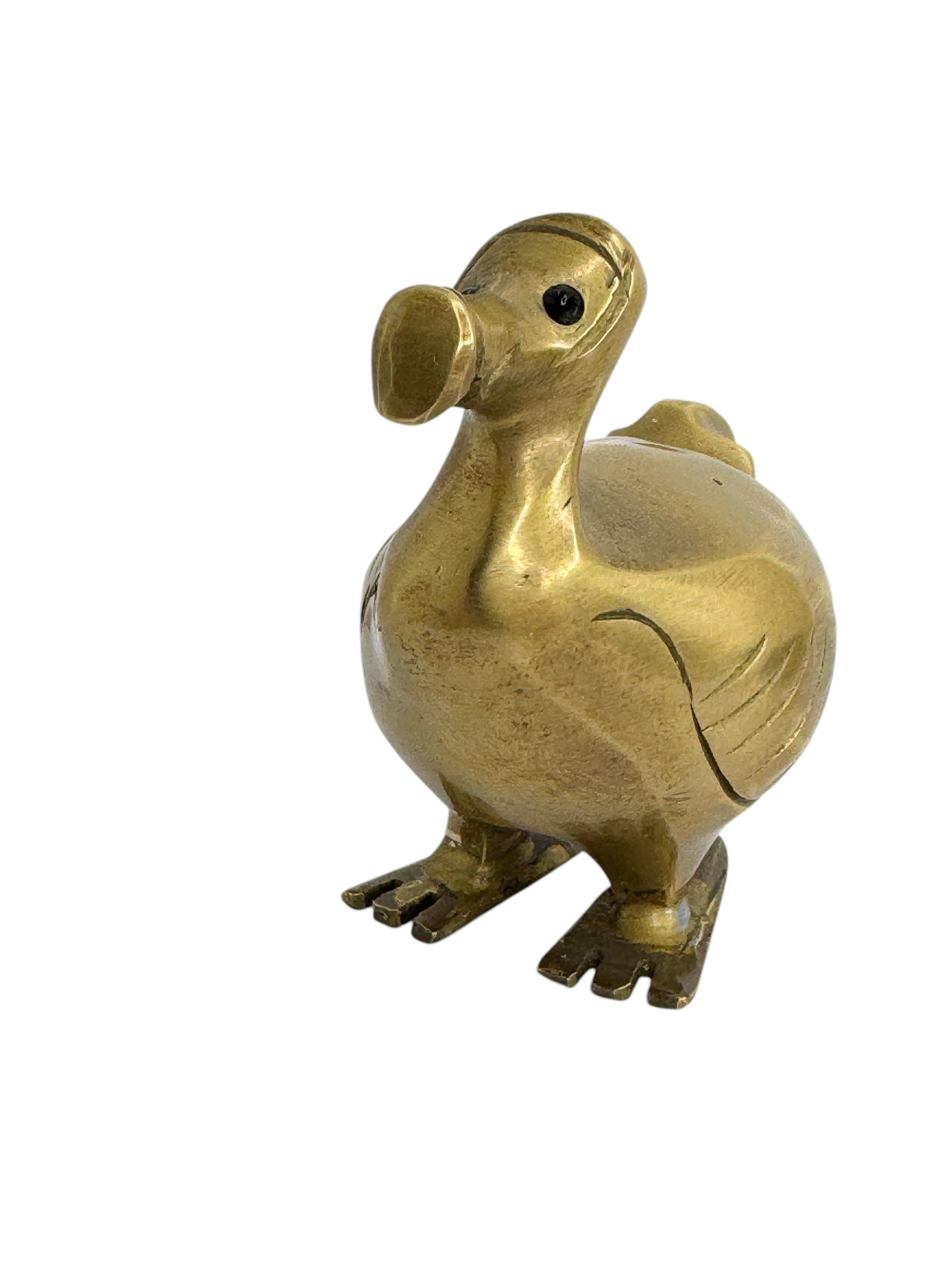 Brass Dodo Bird Figurine Desktop Paperweight 1960s Mid-Century Modern, German In Good Condition In Nuernberg, DE