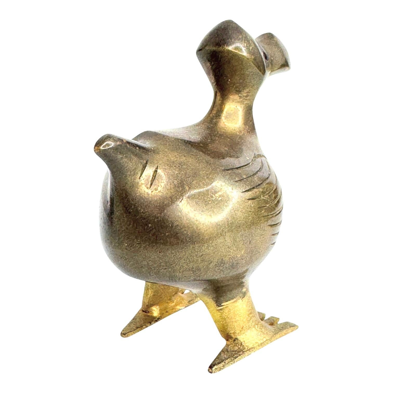Mid-20th Century Brass Dodo Bird Figurine Desktop Paperweight 1960s Mid-Century Modern, German