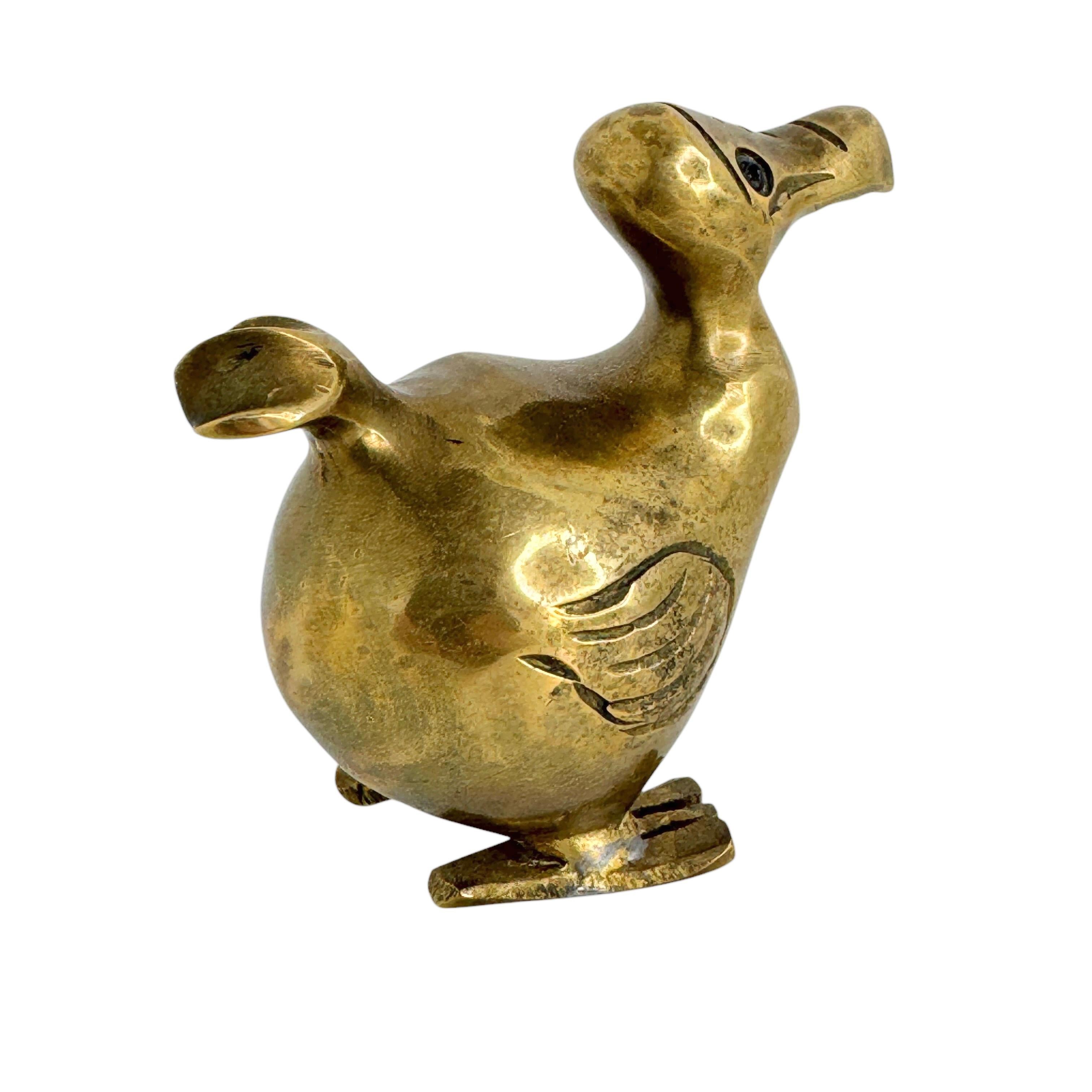 Mid-20th Century Brass Dodo Bird Figurine Desktop Paperweight 1960s Mid-Century Modern, German