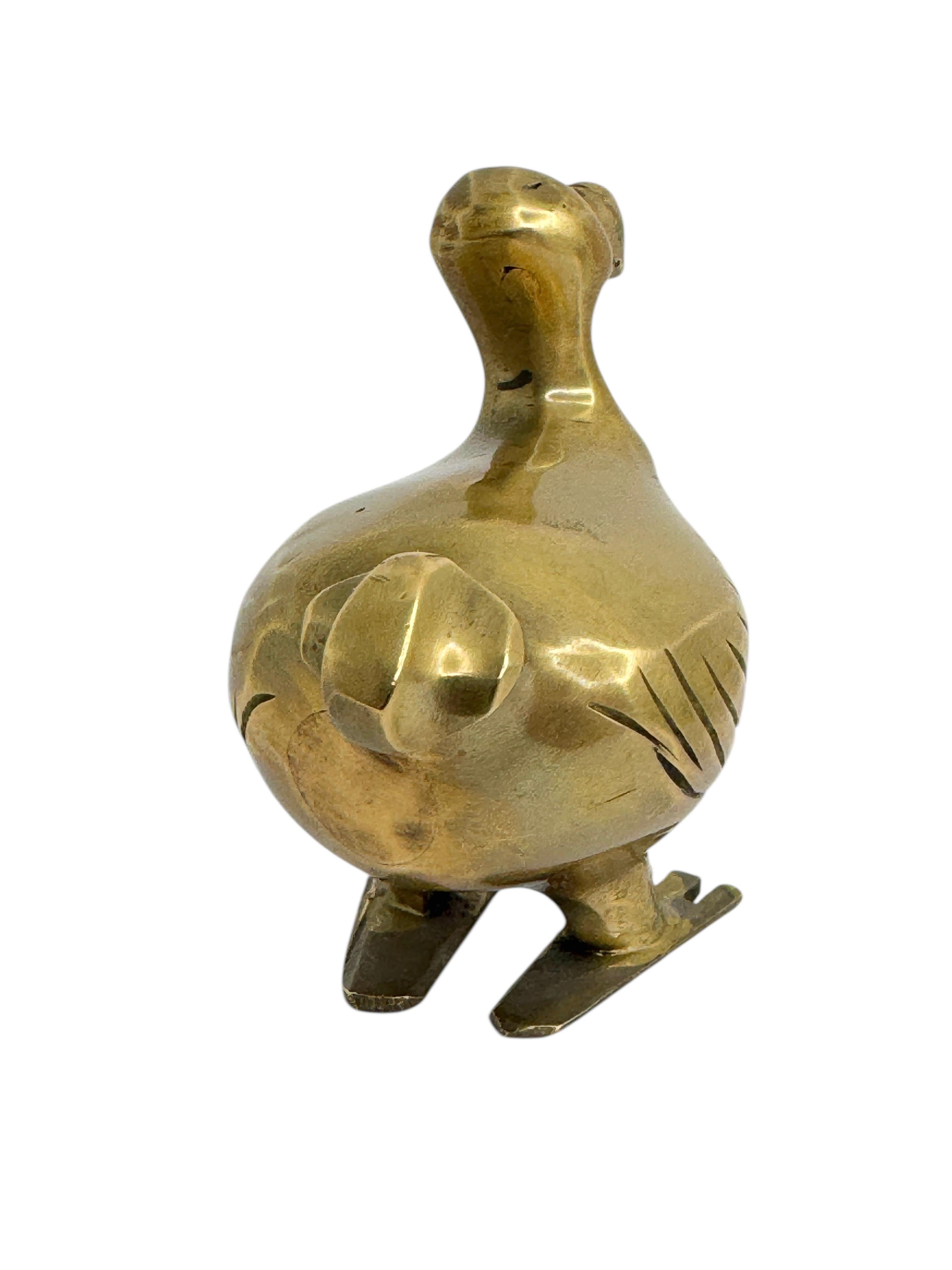 Mid-20th Century Brass Dodo Bird Figurine Desktop Paperweight 1960s Mid-Century Modern, German