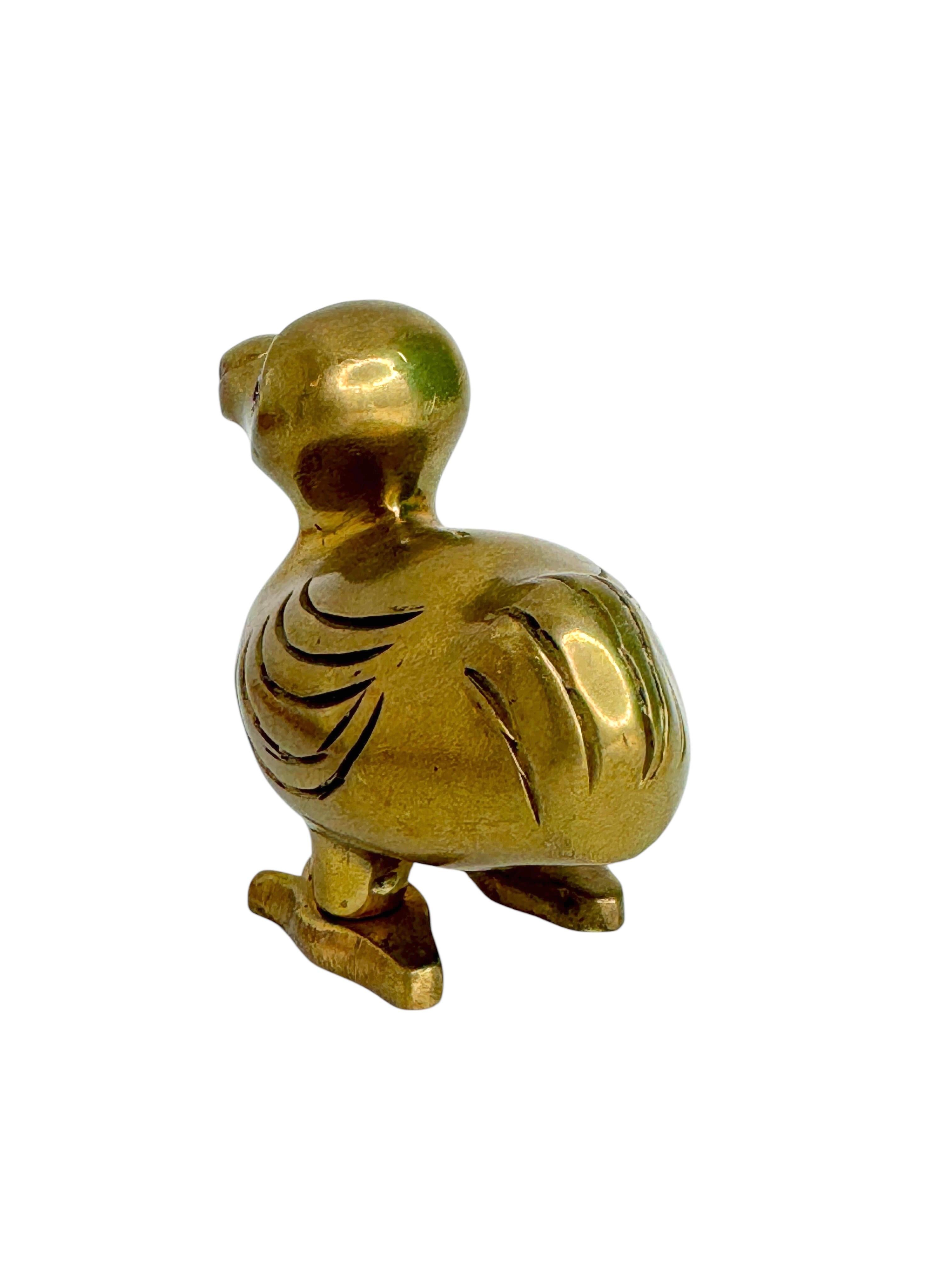 Mid-20th Century Brass Dodo Bird Figurine Desktop Paperweight 1960s Mid-Century Modern, German For Sale