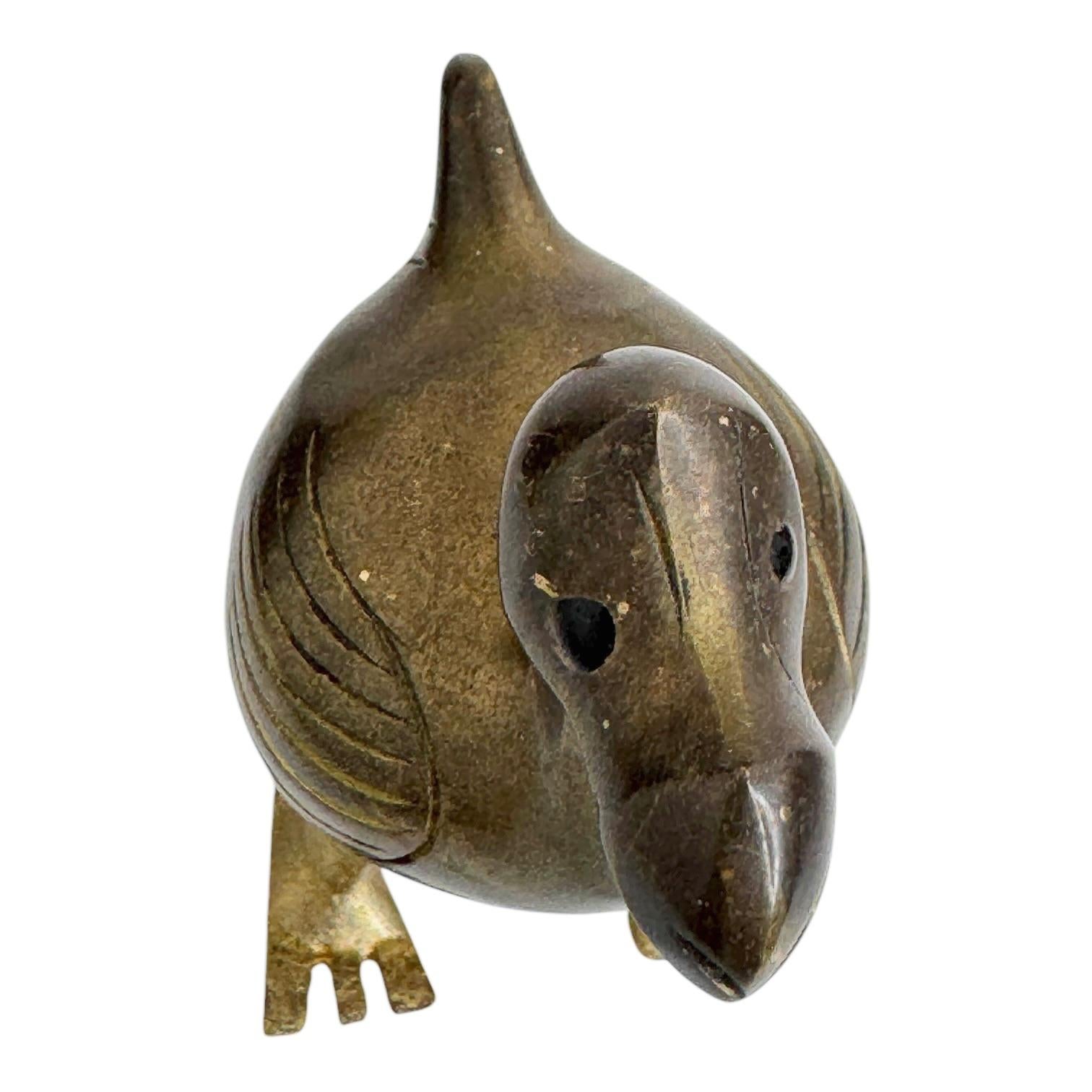 Brass Dodo Bird Figurine Desktop Paperweight 1960s Mid-Century Modern, German 1