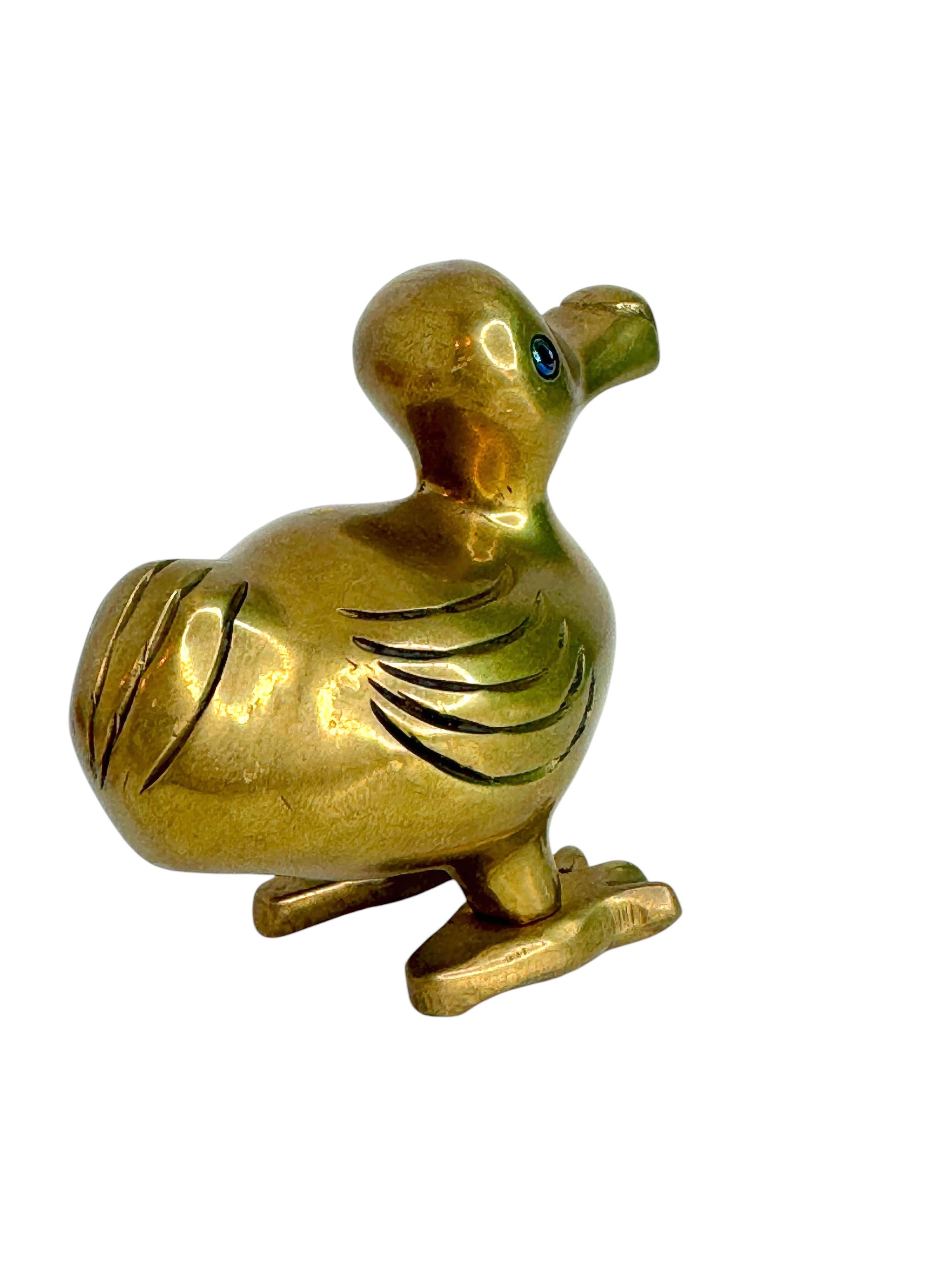 Brass Dodo Bird Figurine Desktop Paperweight 1960s Mid-Century Modern, German For Sale 1