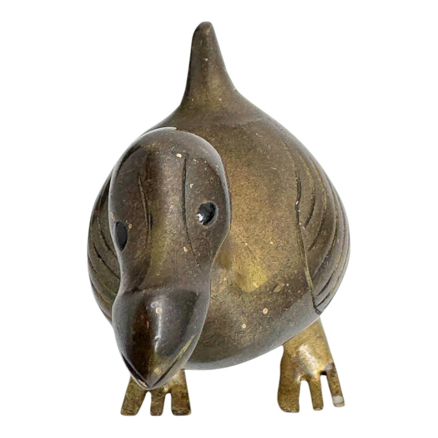 Brass Dodo Bird Figurine Desktop Paperweight 1960s Mid-Century Modern, German 2