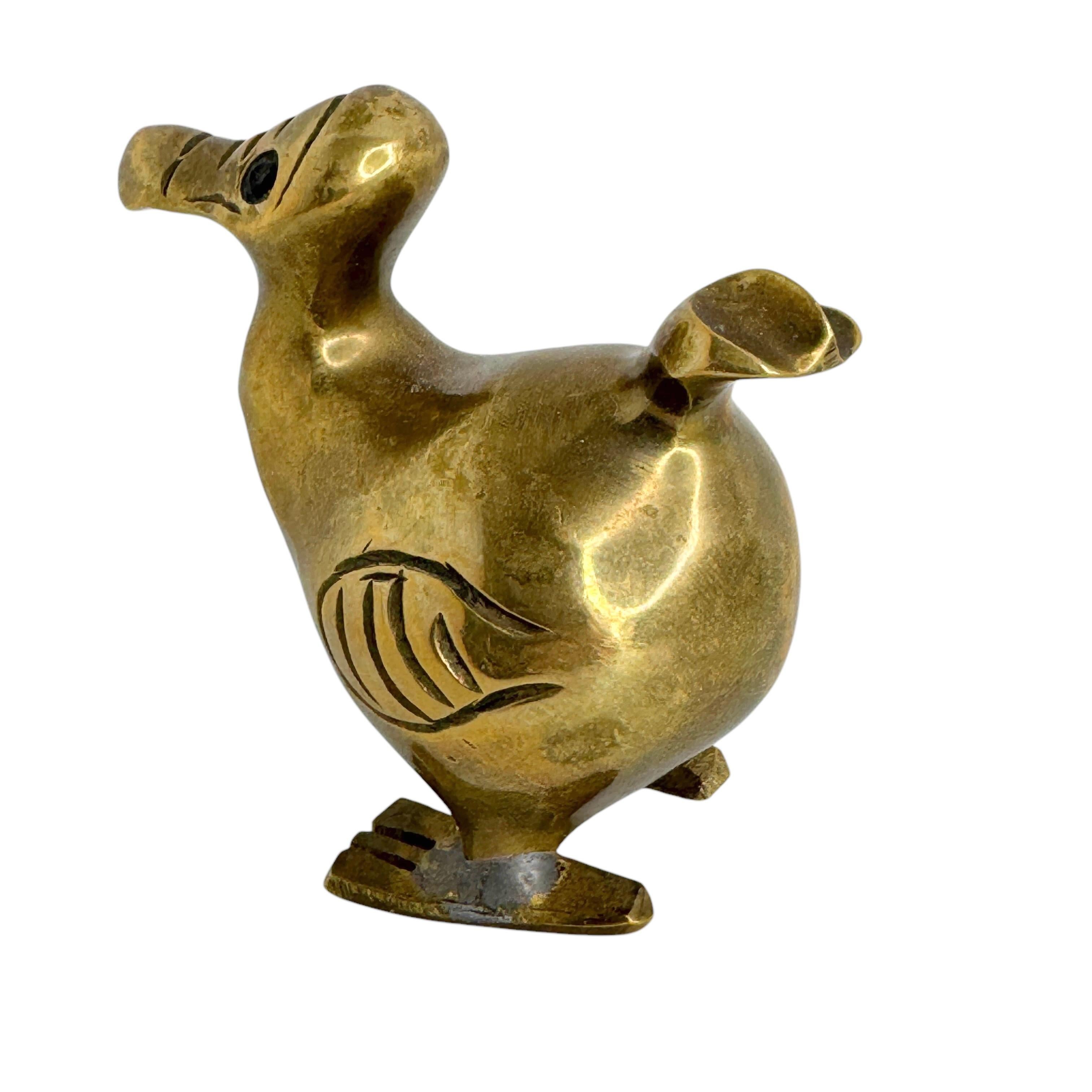 Brass Dodo Bird Figurine Desktop Paperweight 1960s Mid-Century Modern, German 2