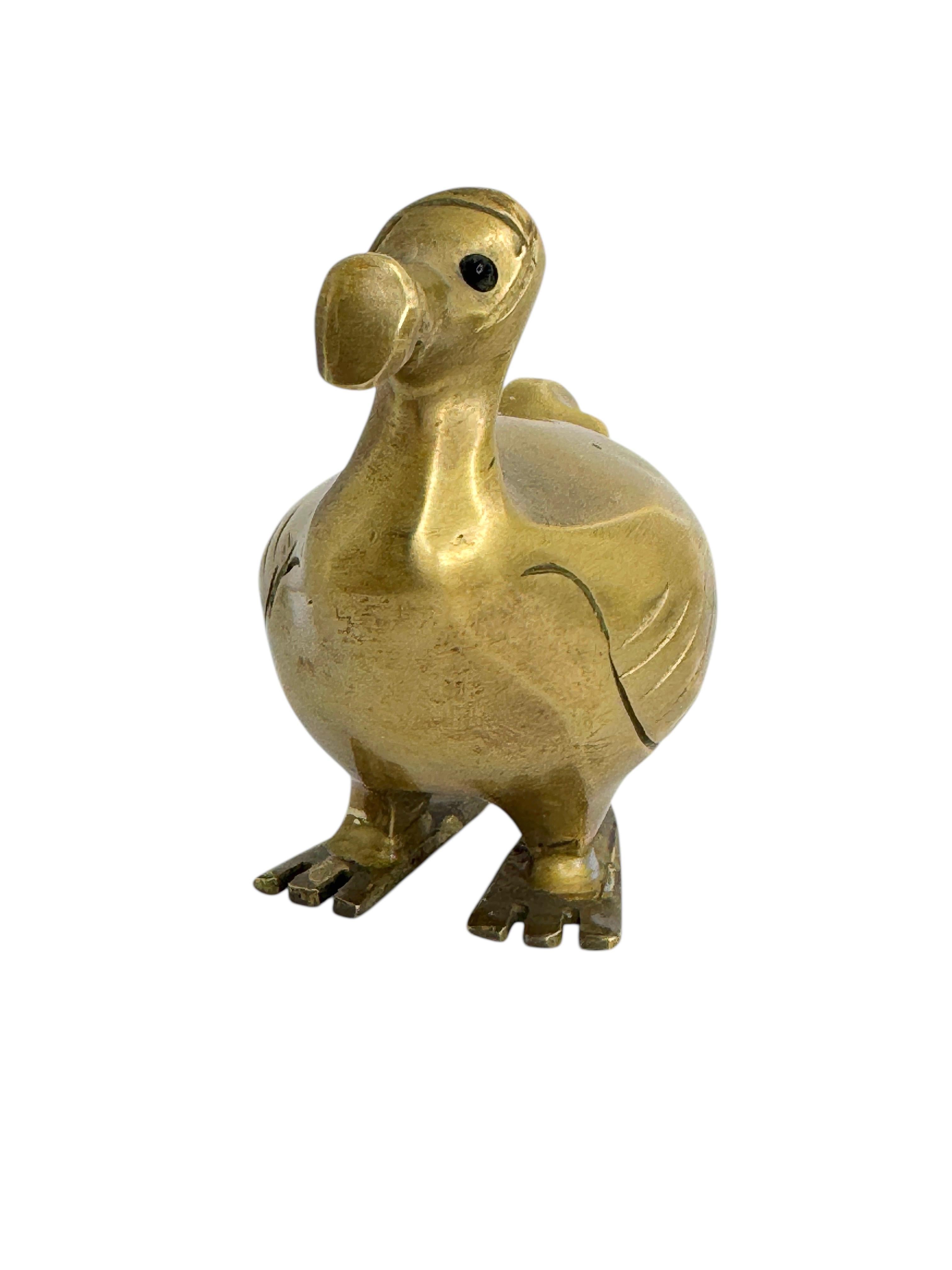 Brass Dodo Bird Figurine Desktop Paperweight 1960s Mid-Century Modern, German 2
