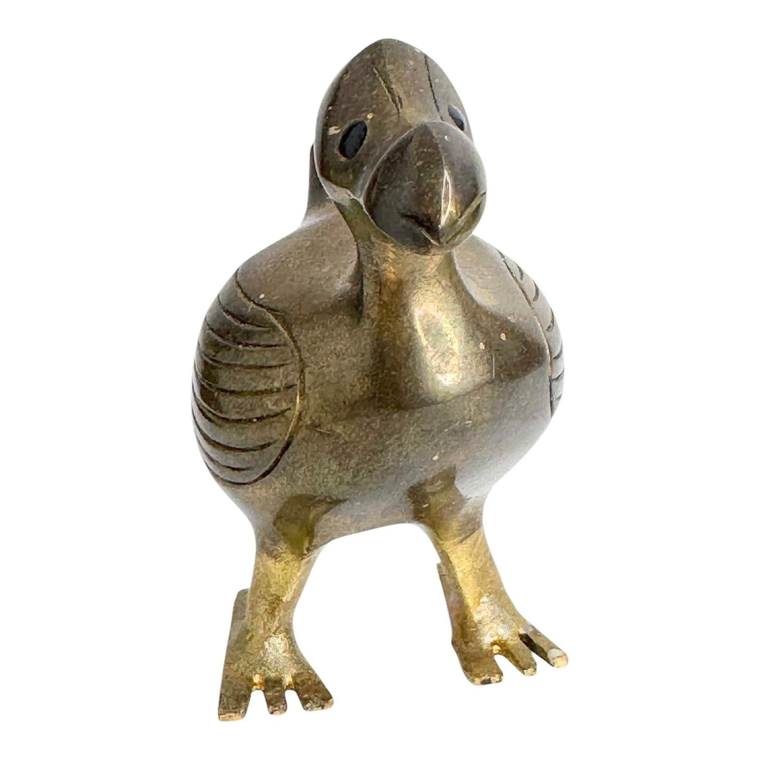 Brass Dodo Bird Figurine Desktop Paperweight 1960s Mid-Century Modern, German 3