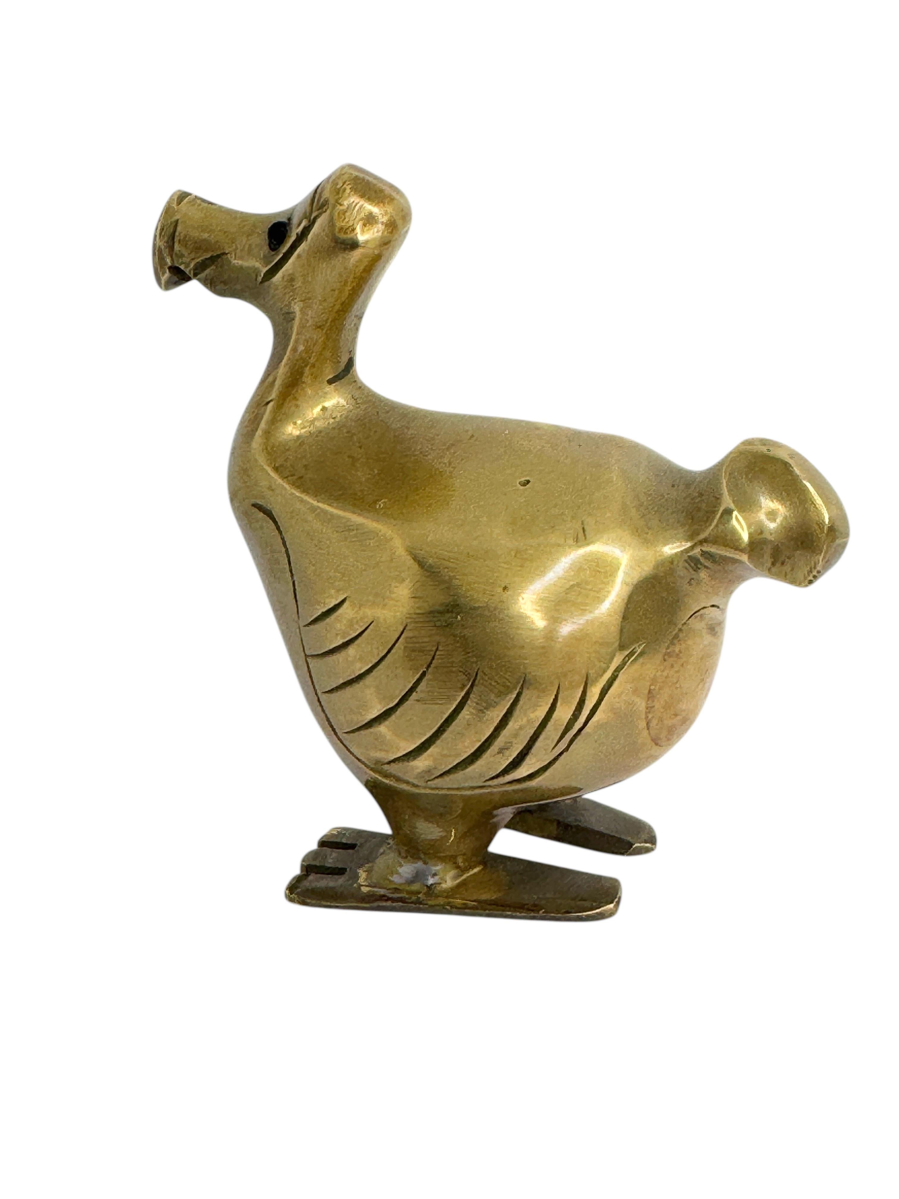 Brass Dodo Bird Figurine Desktop Paperweight 1960s Mid-Century Modern, German 3