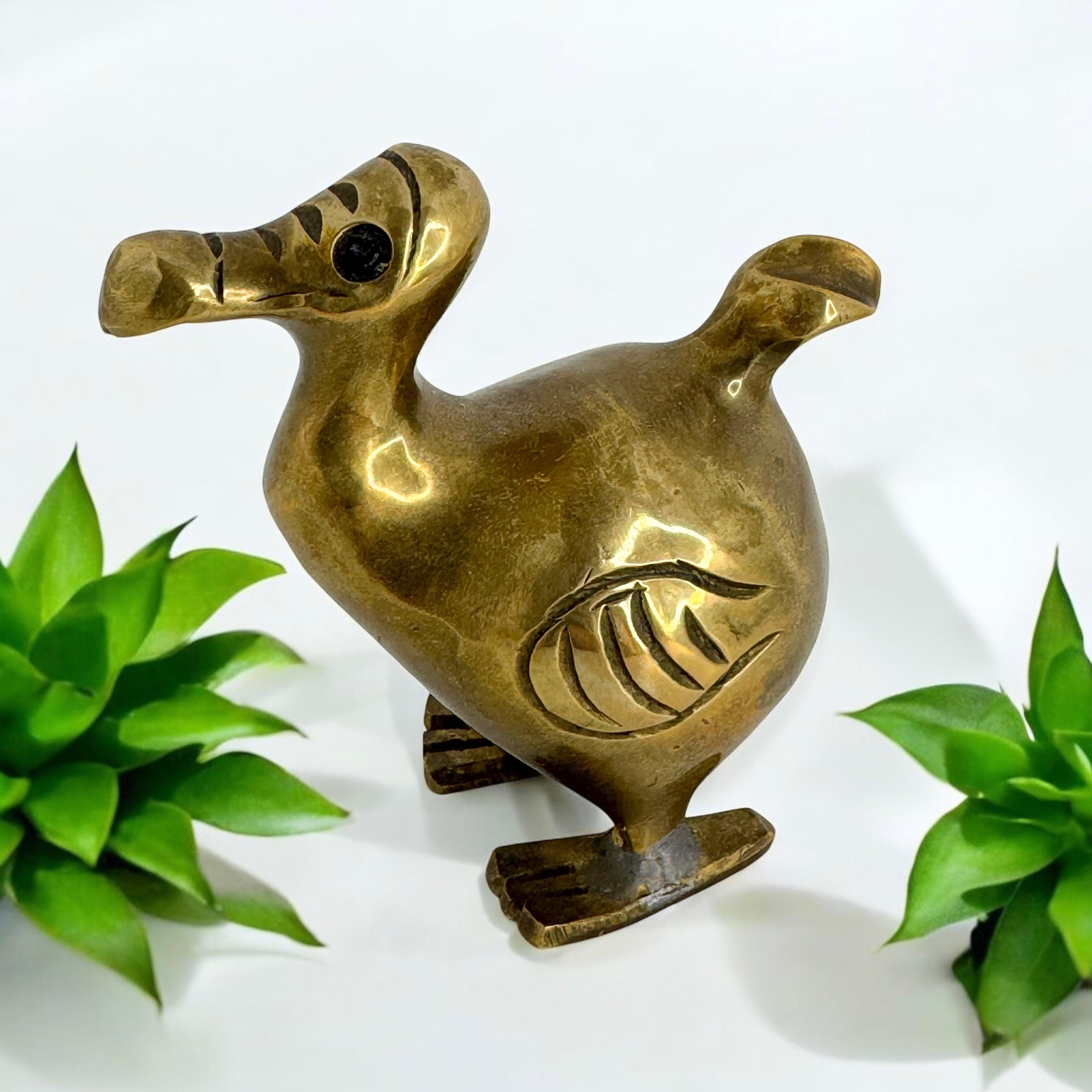 Brass Dodo Bird Figurine Desktop Paperweight 1960s Mid-Century Modern, German 4