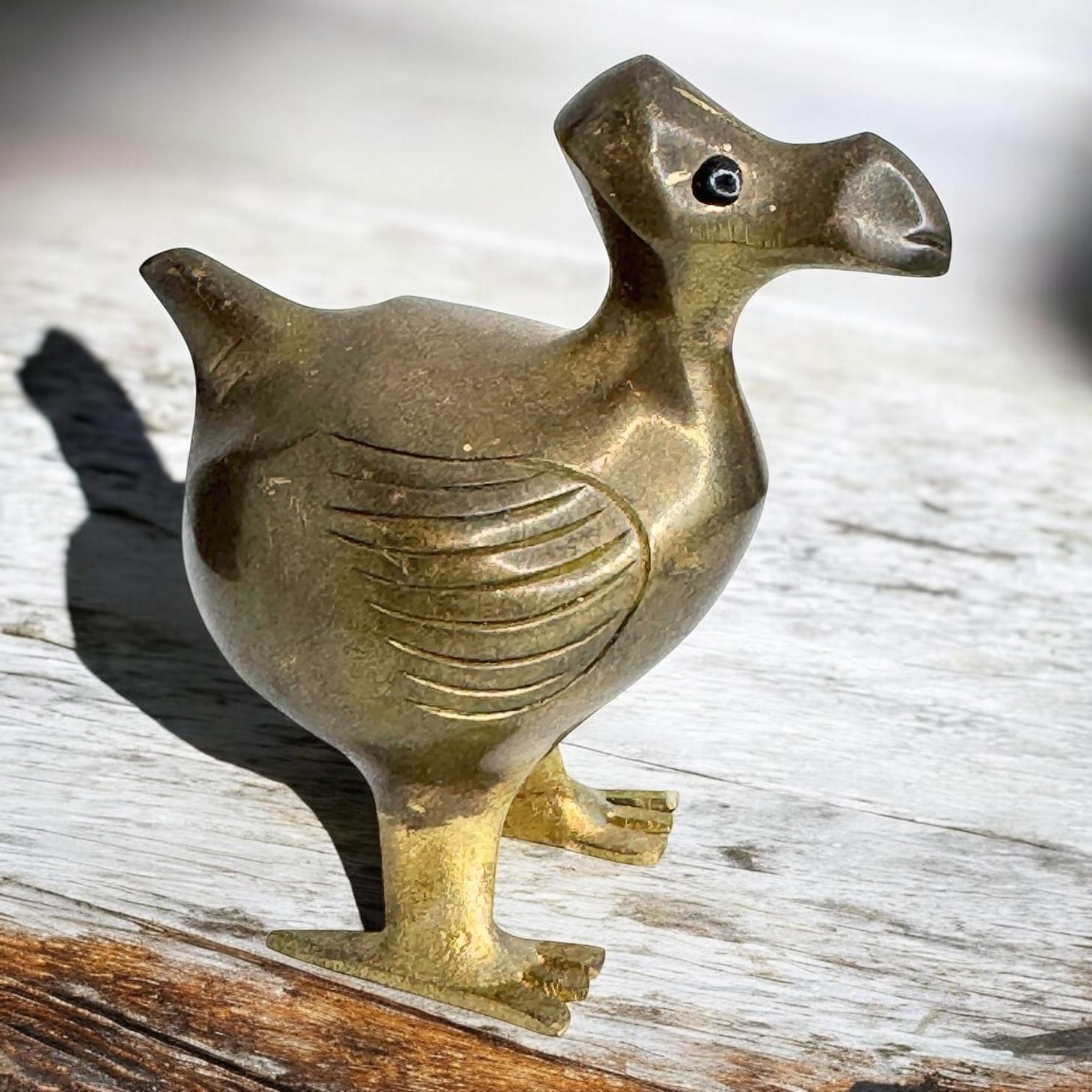 Brass Dodo Bird Figurine Desktop Paperweight 1960s Mid-Century Modern, German 5