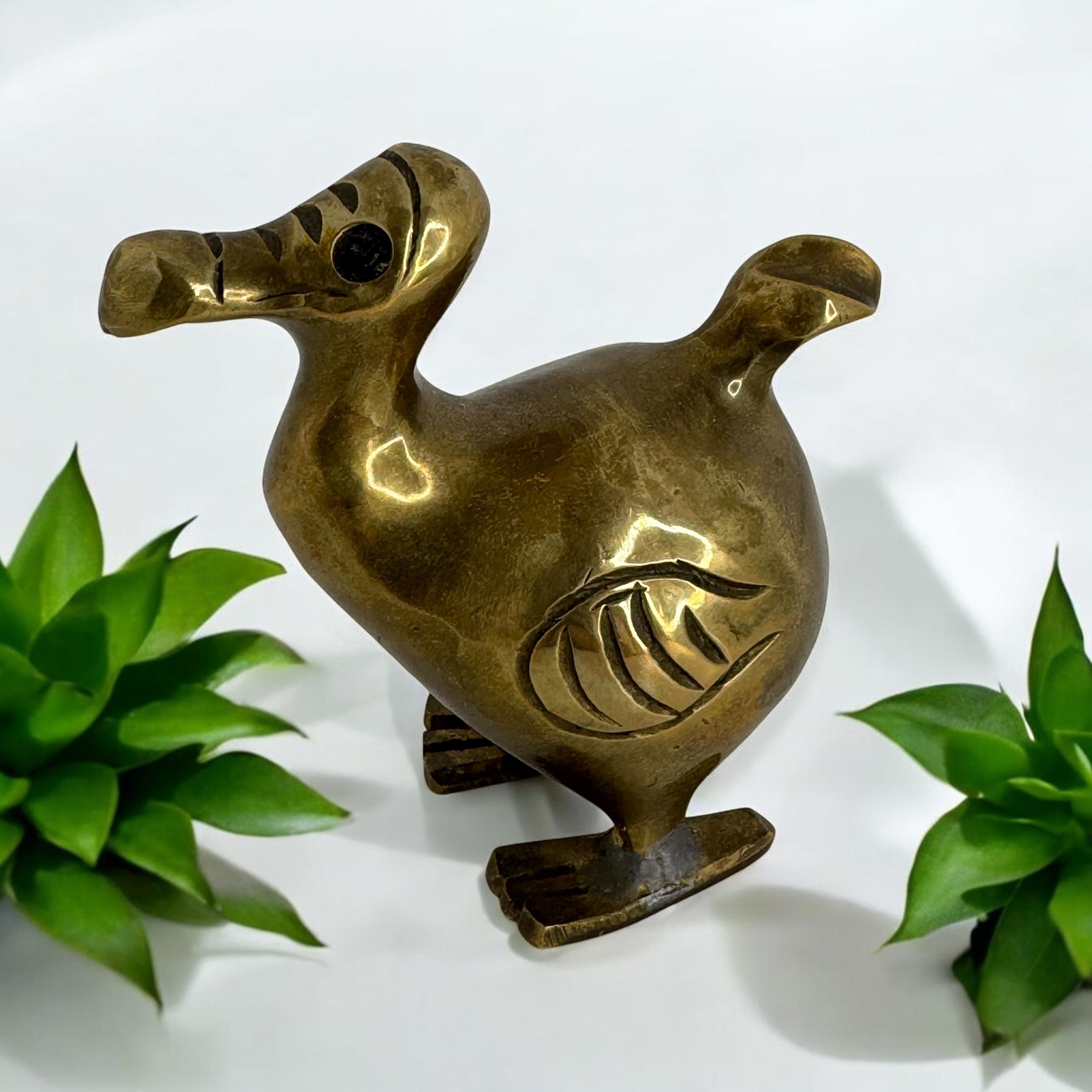 Brass Dodo Bird Figurine Desktop Paperweight 1960s Mid-Century Modern, German 5