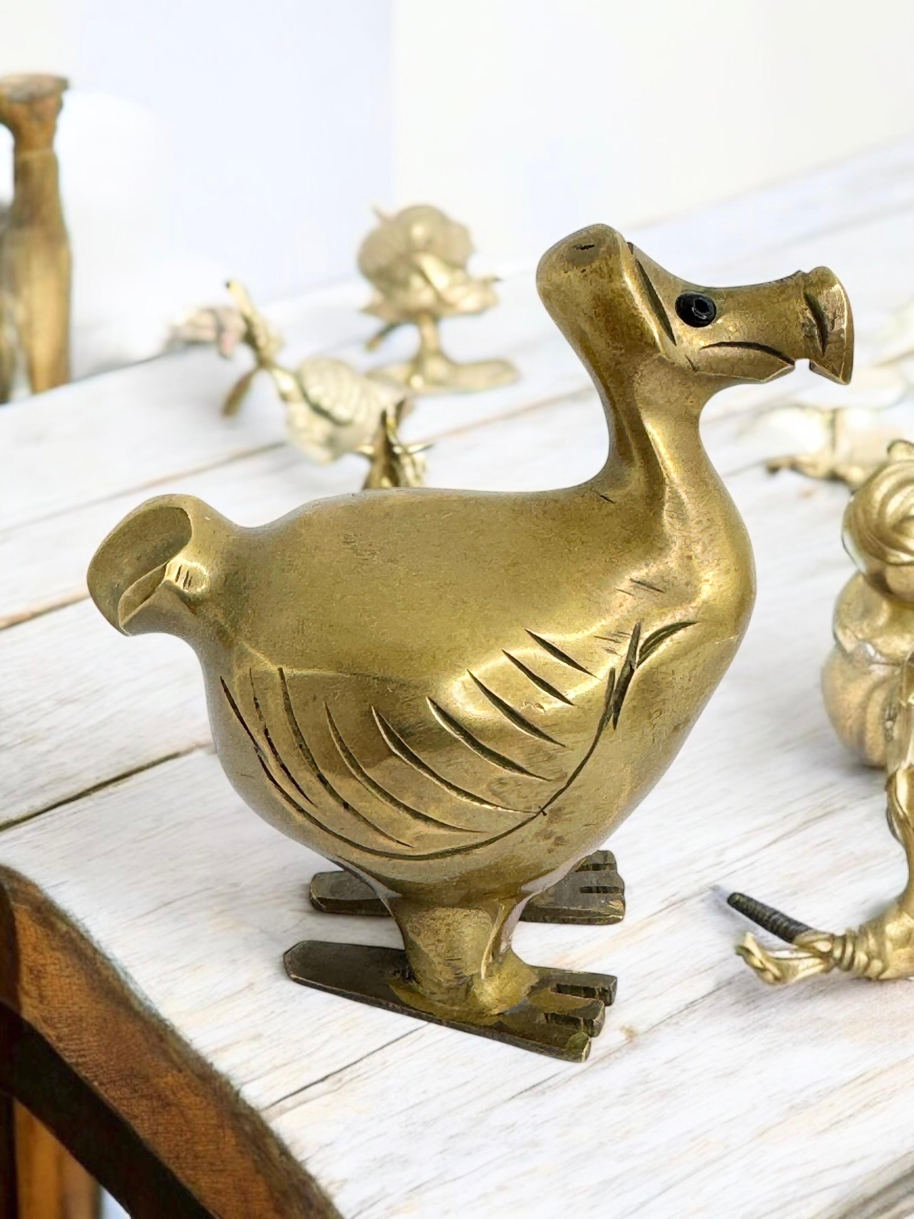 Brass Dodo Bird Figurine Desktop Paperweight 1960s Mid-Century Modern, German 5