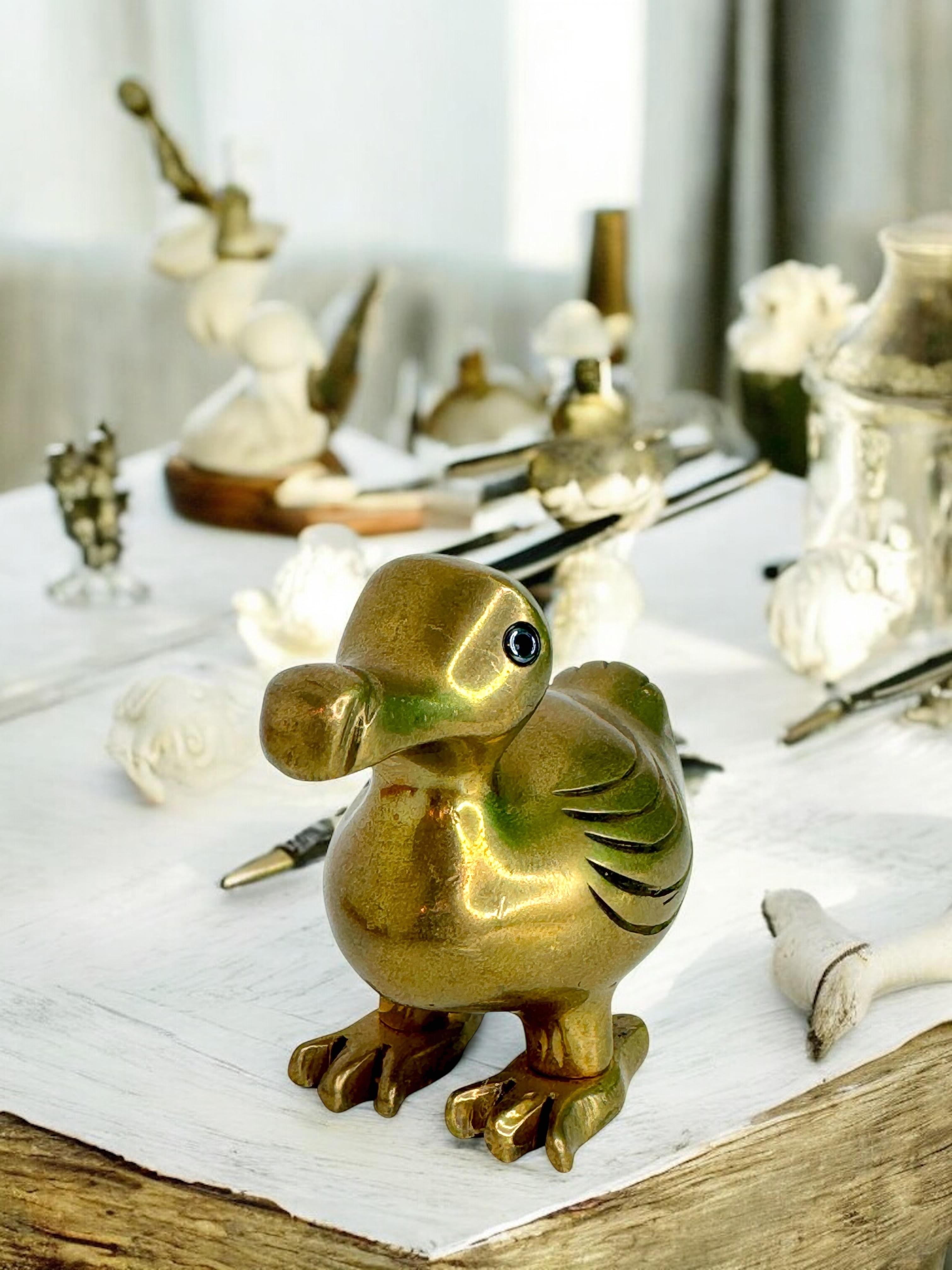 Brass Dodo Bird Figurine Desktop Paperweight 1960s Mid-Century Modern, German For Sale 5
