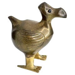 Brass Dodo Bird Figurine Desktop Paperweight 1960s Mid-Century Modern, German