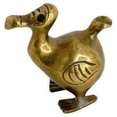 Brass Dodo Bird Figurine Desktop Paperweight 1960s Mid-Century Modern, German