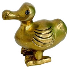 Brass Dodo Bird Figurine Desktop Paperweight 1960s Mid-Century Modern, German