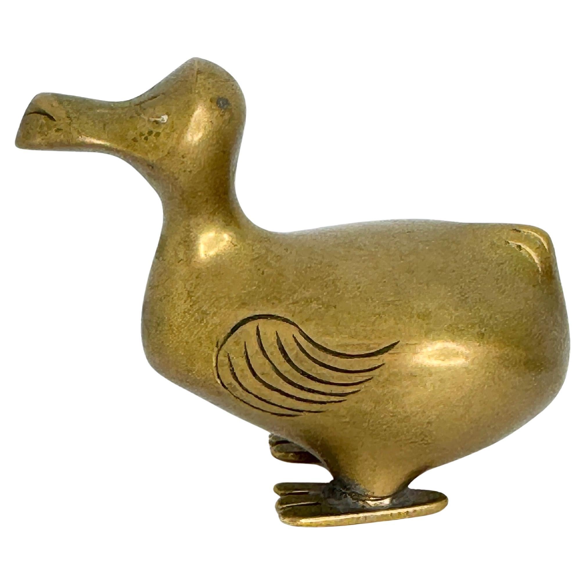 Brass Dodo Bird Figurine Desktop Paperweight 1960s Mid-Century Modern, German