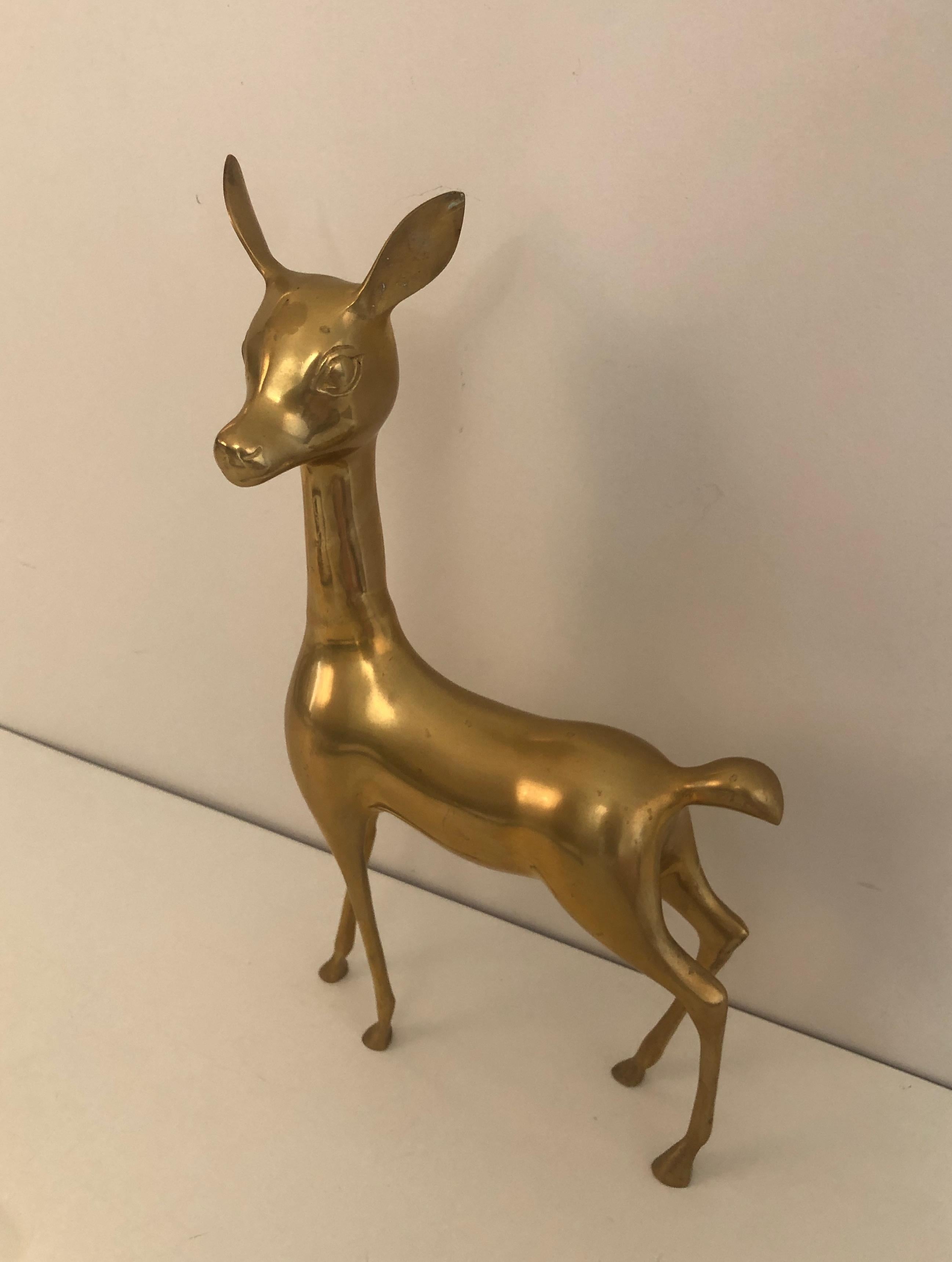 Brass Doe Sculpture, French, Circa 1970 For Sale 3
