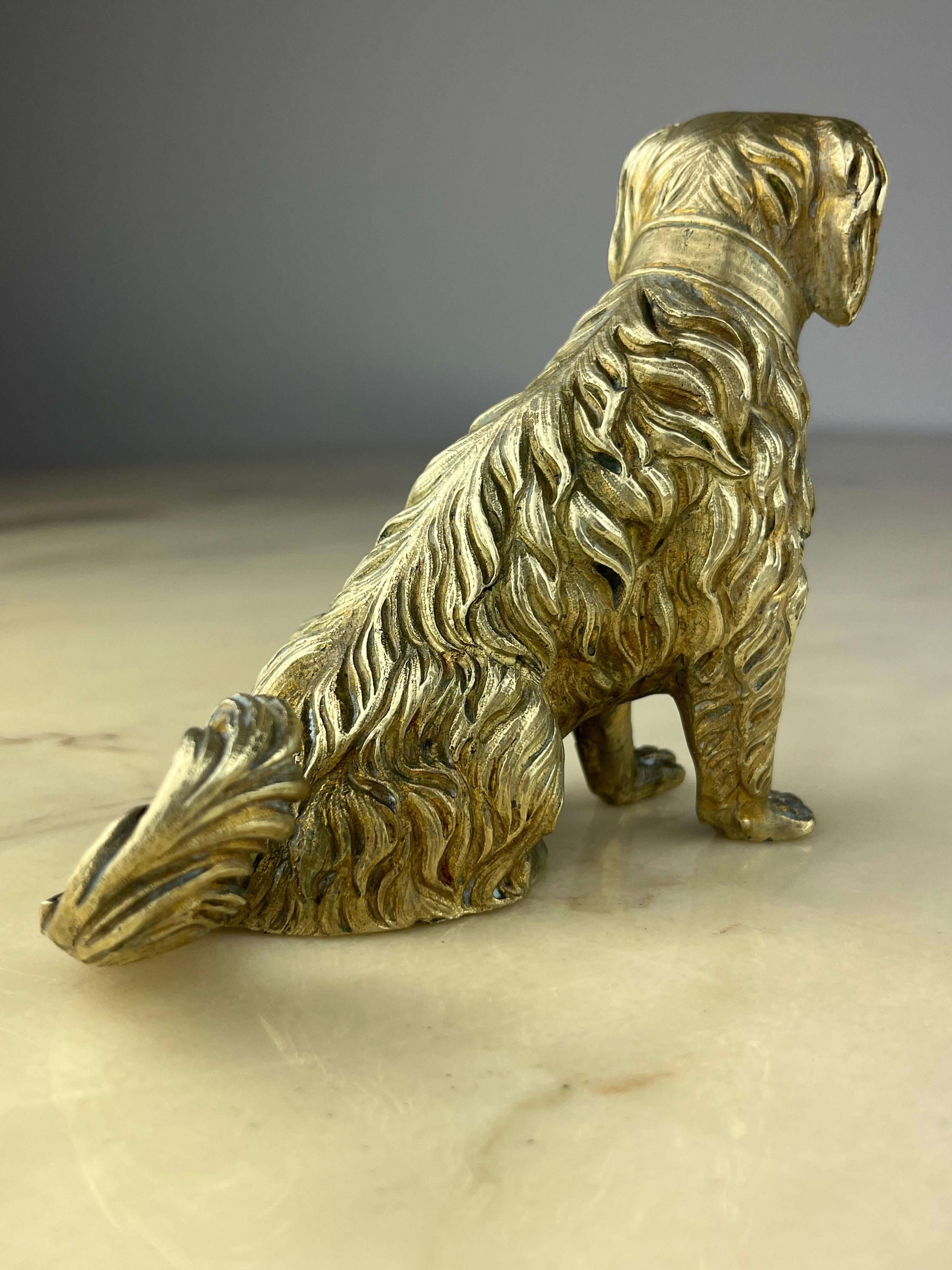 Brass Dog, Made in Italy, 1960s In Good Condition For Sale In Palermo, IT