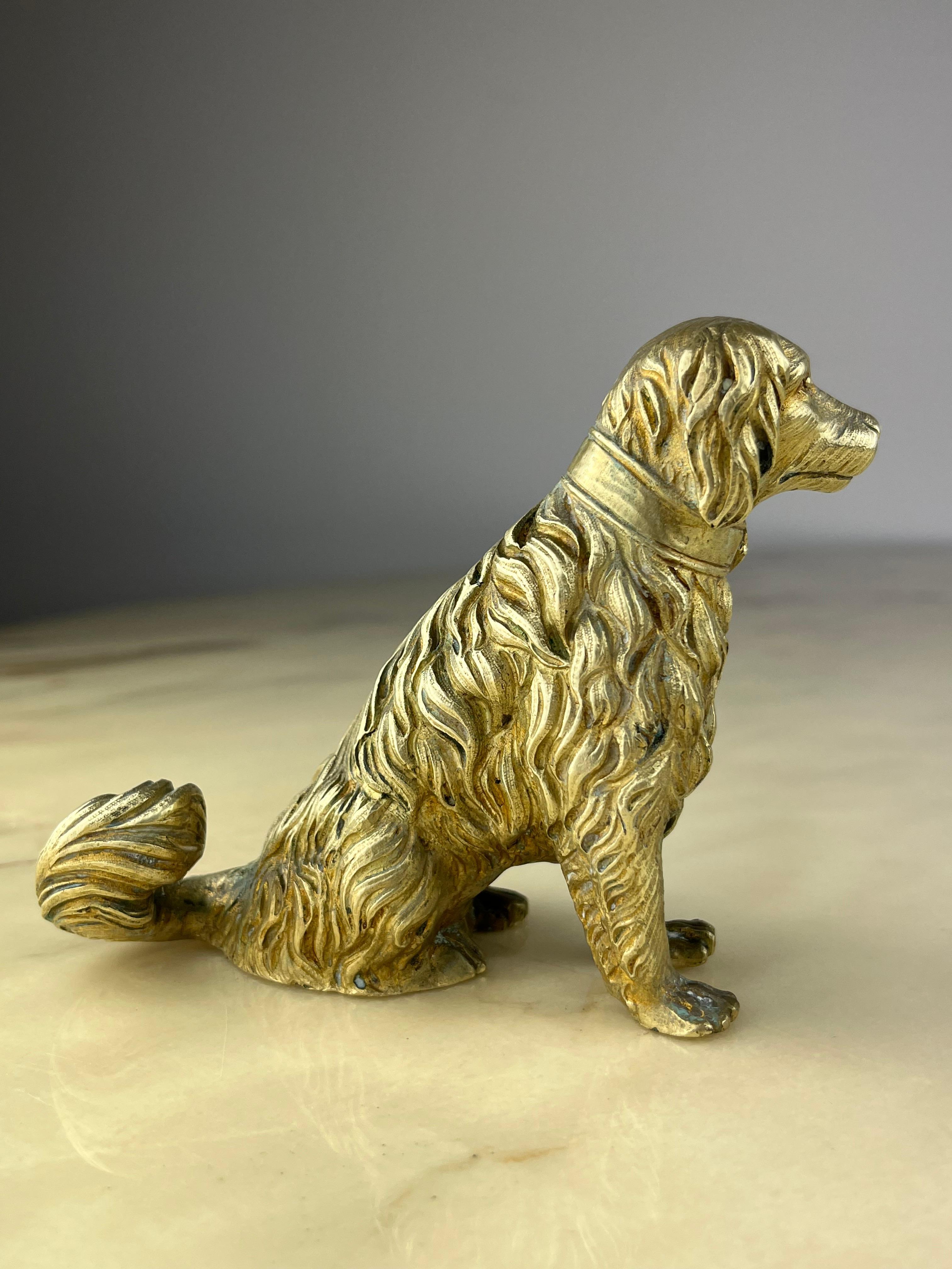 Mid-20th Century Brass Dog, Made in Italy, 1960s For Sale