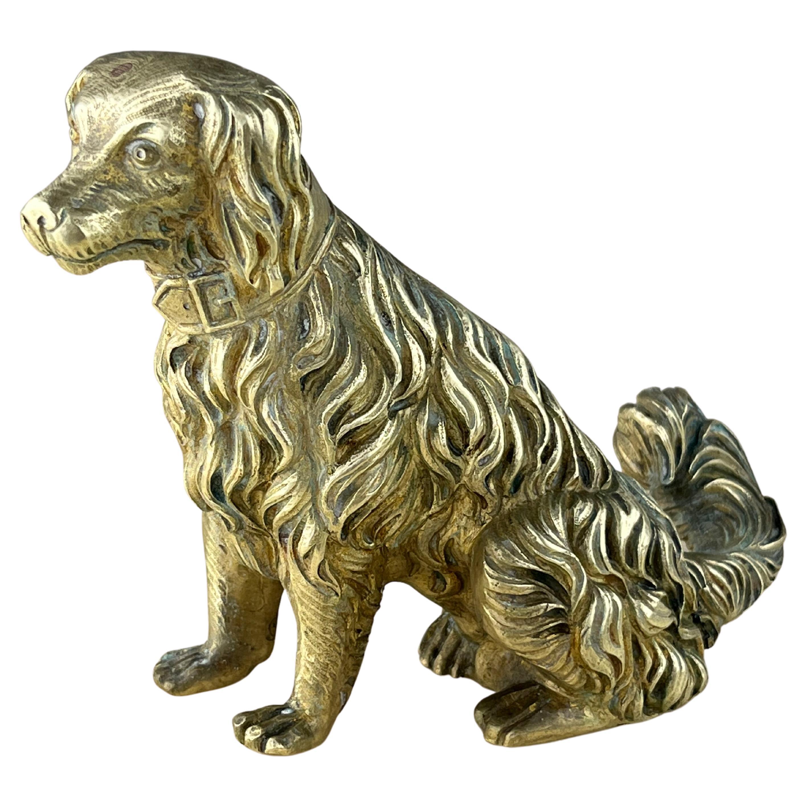 Chien en laiton du milieu du siècle Design italien 1960s