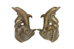 Brass Dolphin Bookends - a Pair