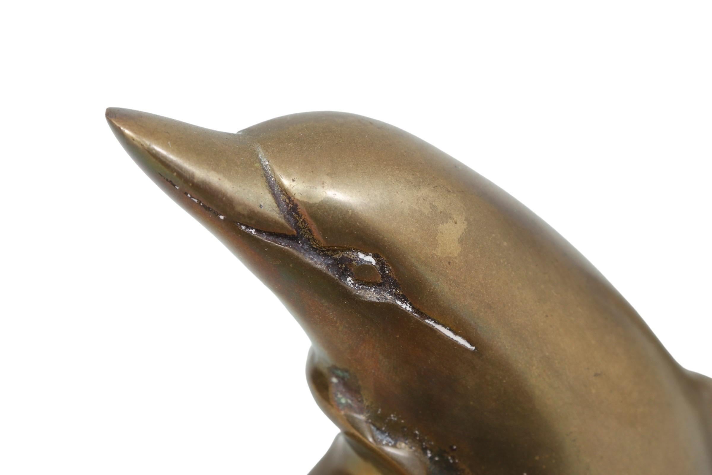 20th Century Brass Dolphin Bookends - a Pair For Sale