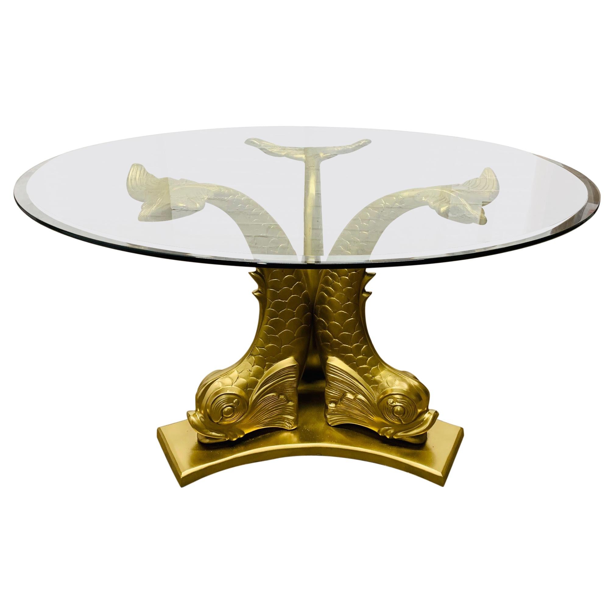 Monumental Brass Dolphin Table at 1stDibs