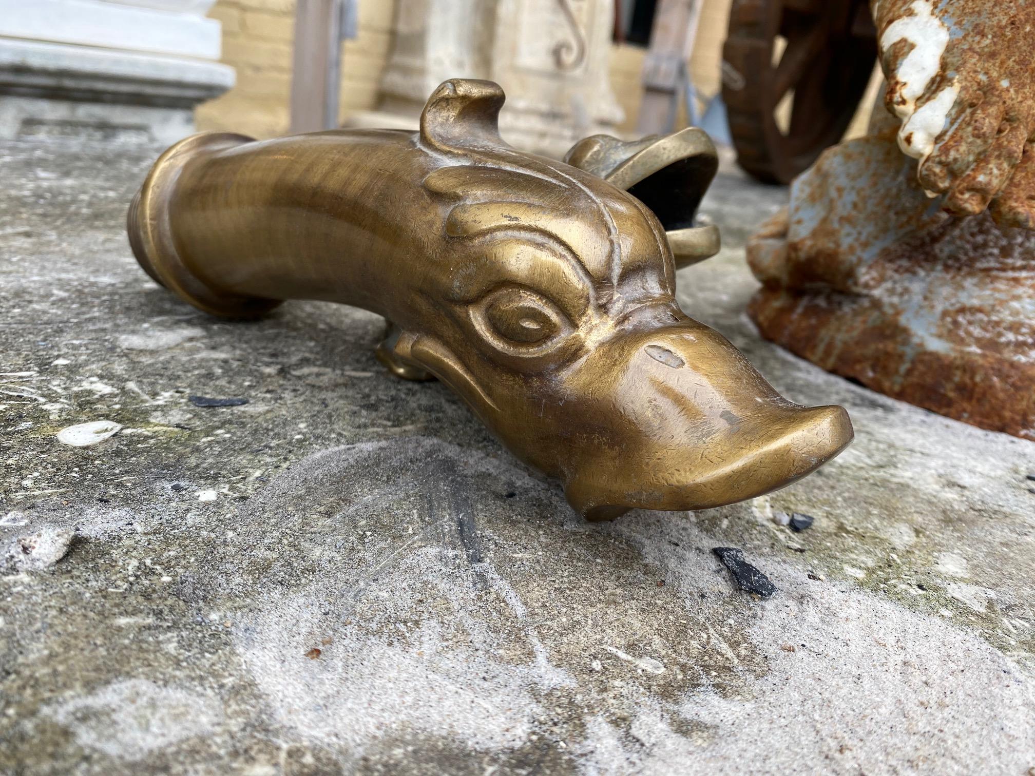 Brass Dolphin grotesque spout / water exit. Made in France.

Measurements: 9