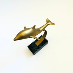 Brass Dolphin on Stone Base