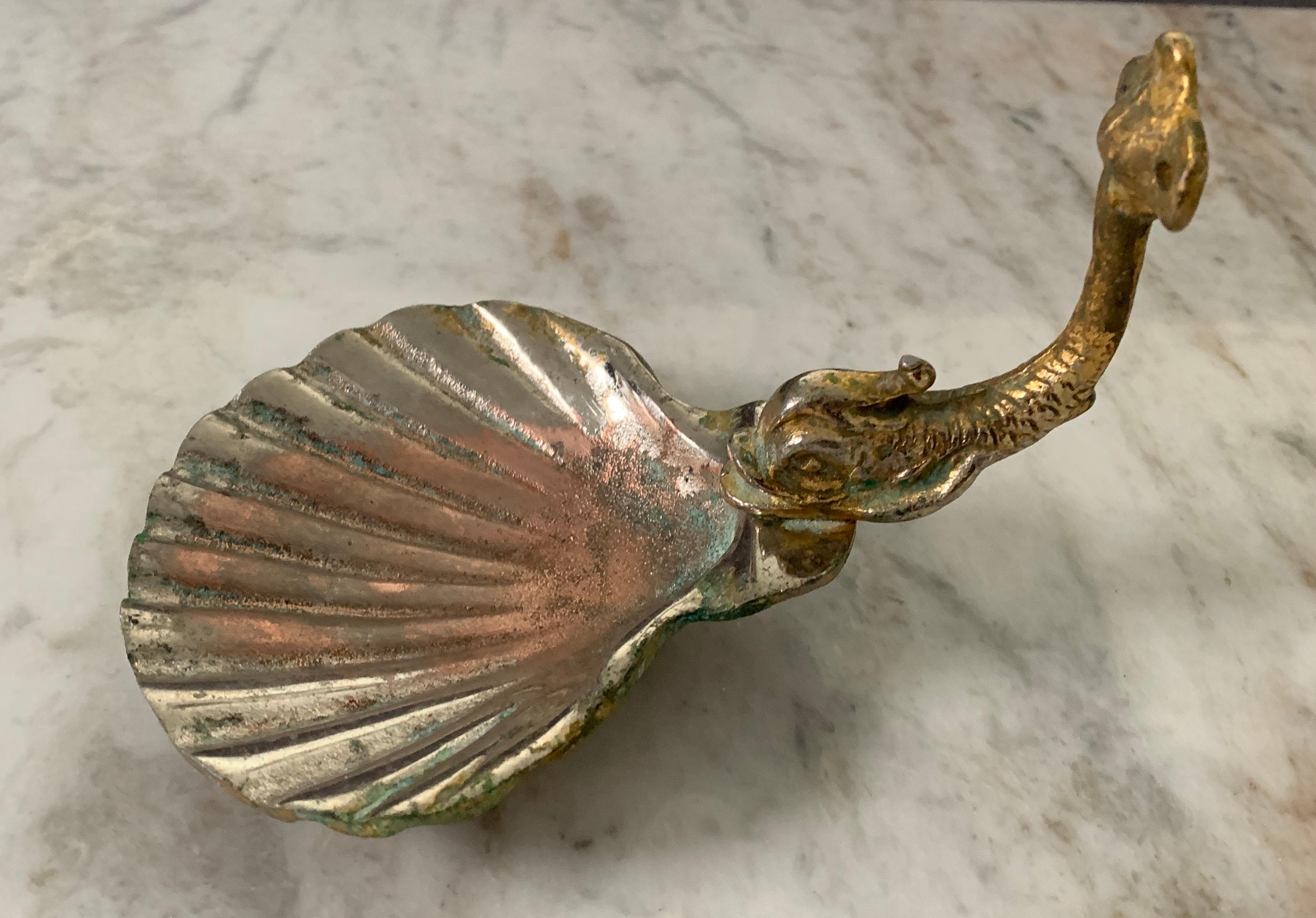 Mid-Century Modern Brass Dolphin Soap Dish
