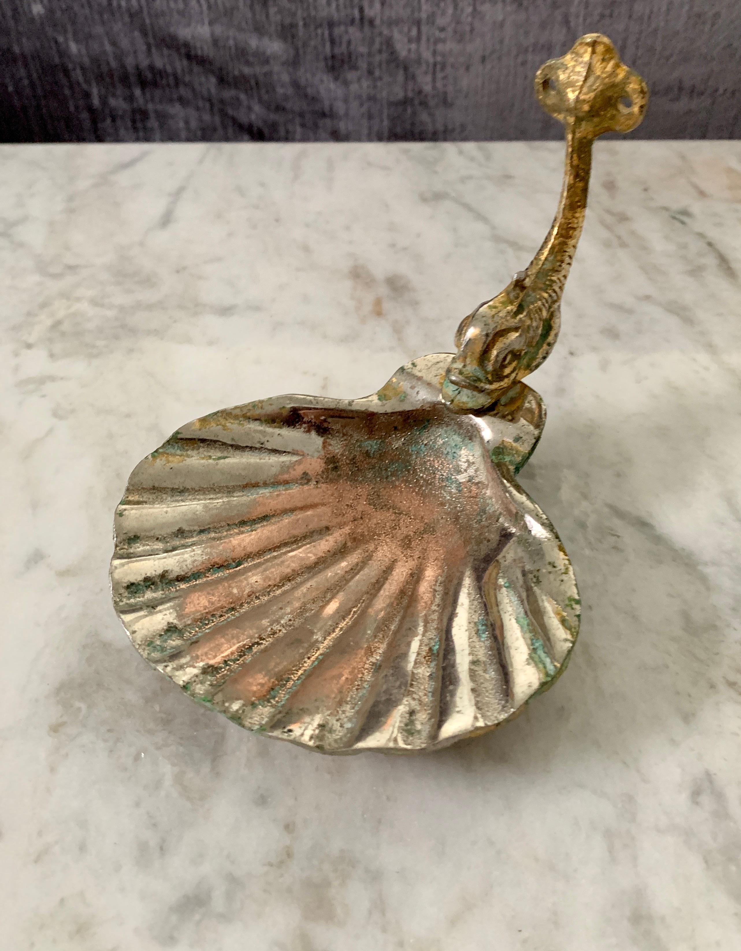 20th Century Brass Dolphin Soap Dish