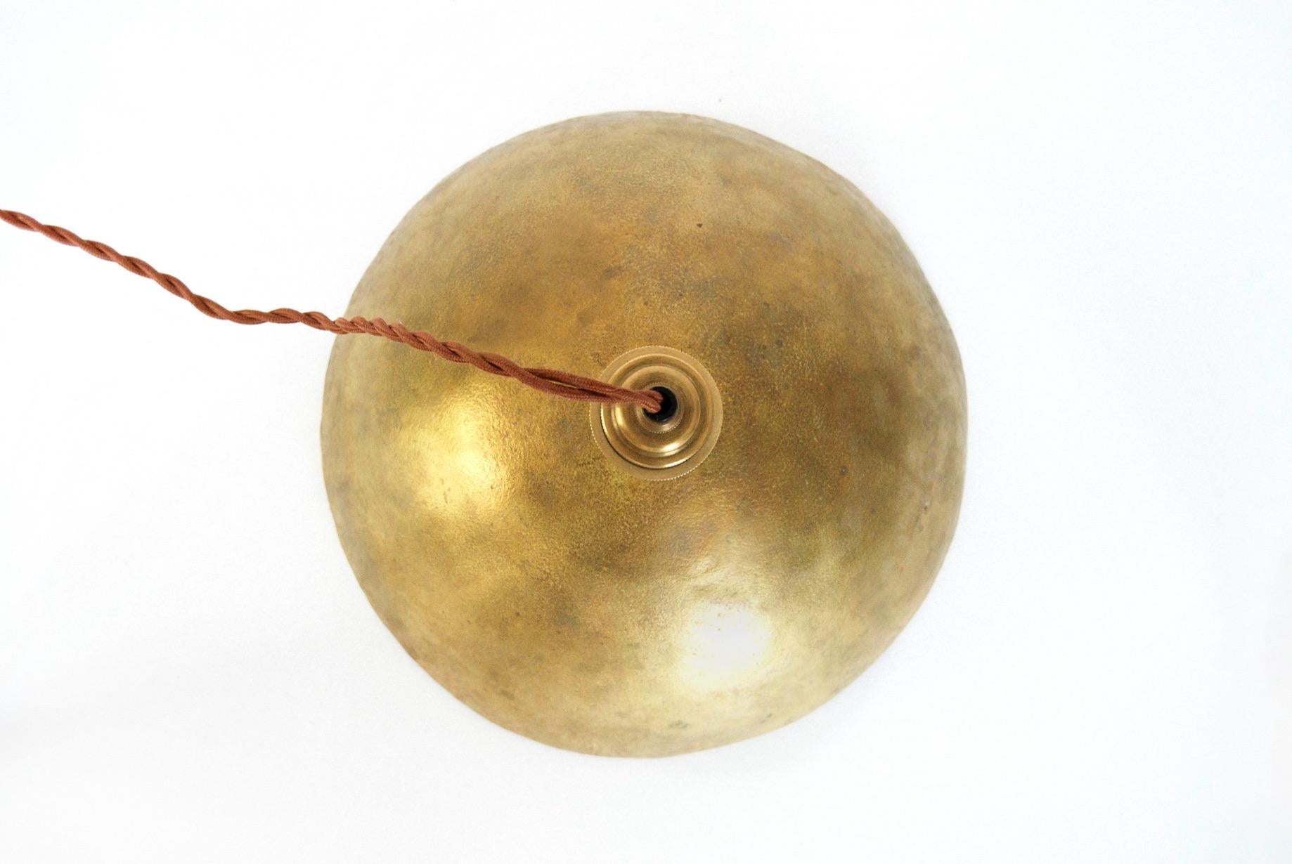 Modern Brass Dome Pendant Lamp For Sale